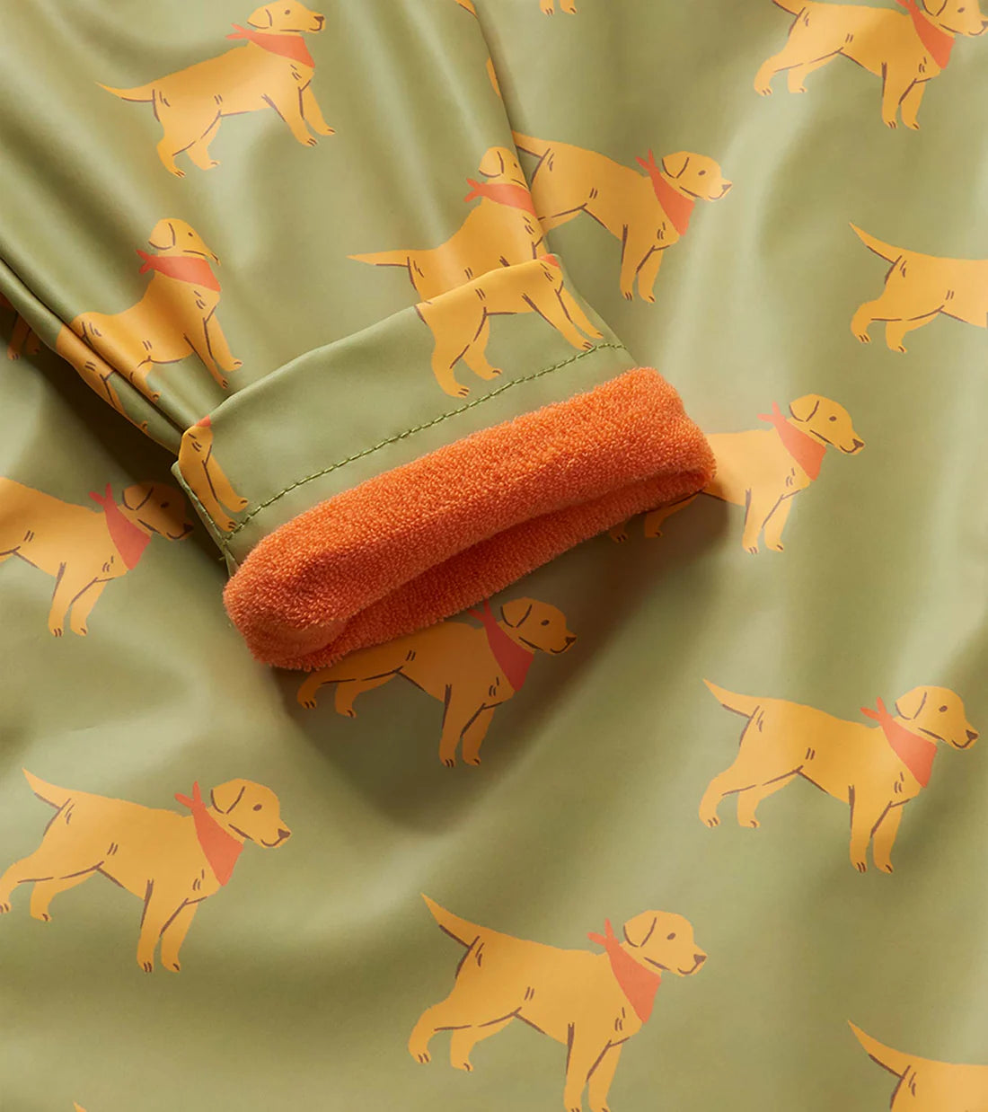 Hatley raincoat sleeve detail rolled cuff orange lining