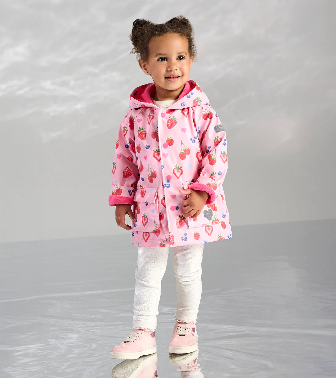 Hatley girls pink berry rain coat for outdoors