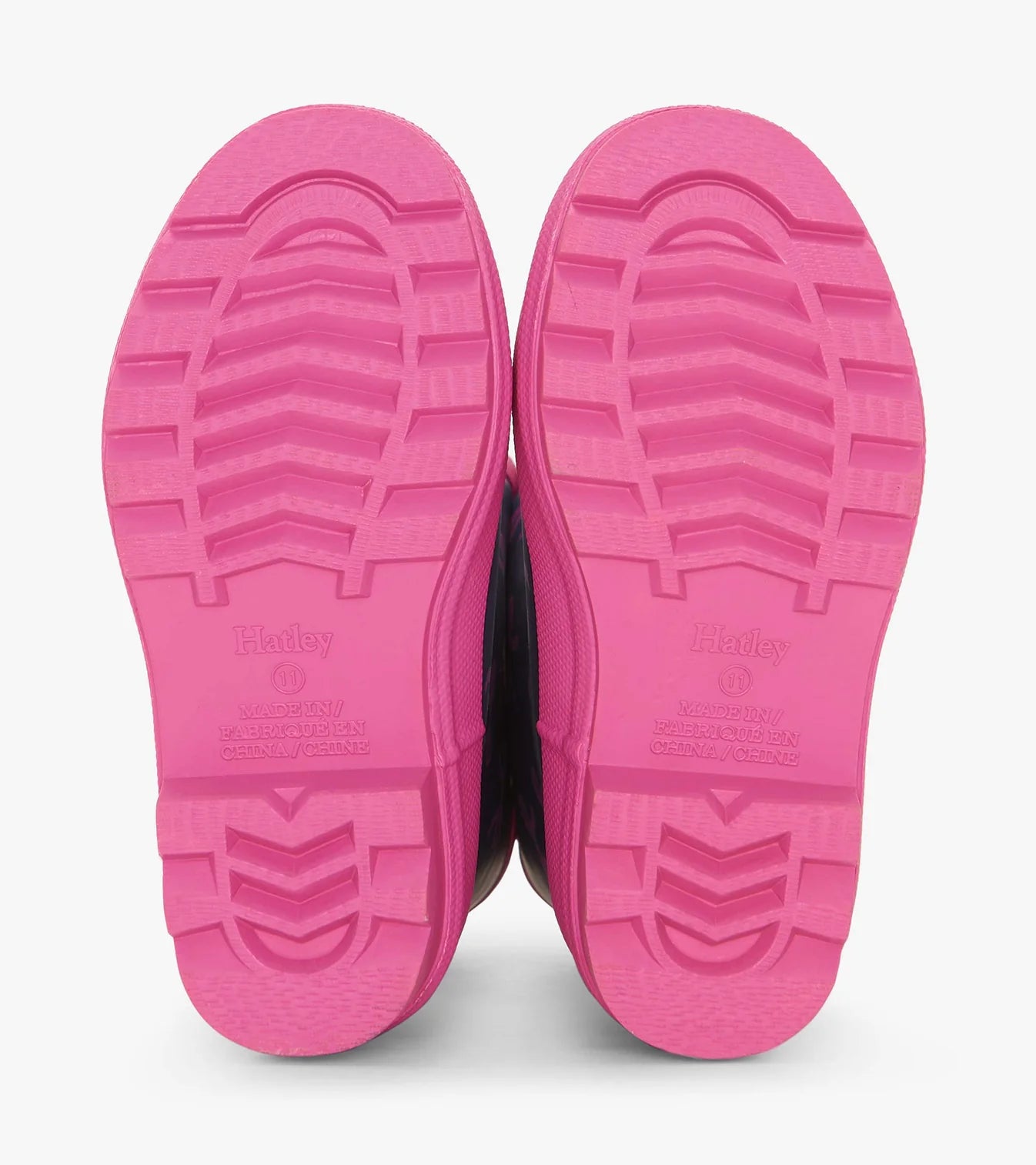 Hatley Teeny Bows girls wellies – slip-resistant tread, underside view