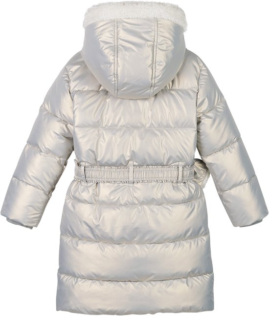 Le Chic Bodhi girls silver winter padded coat – back view with hood