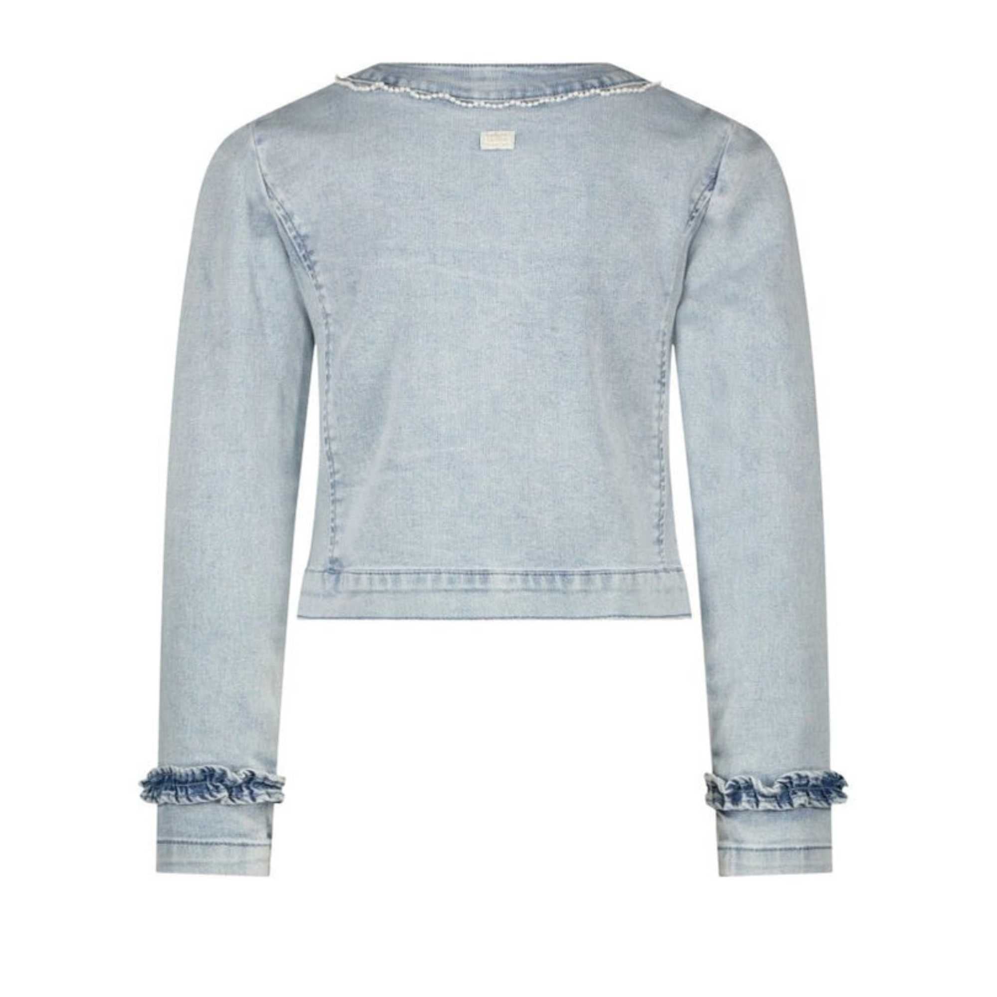 Le Chic Girls Arlene Light Denim Jacket From The Back