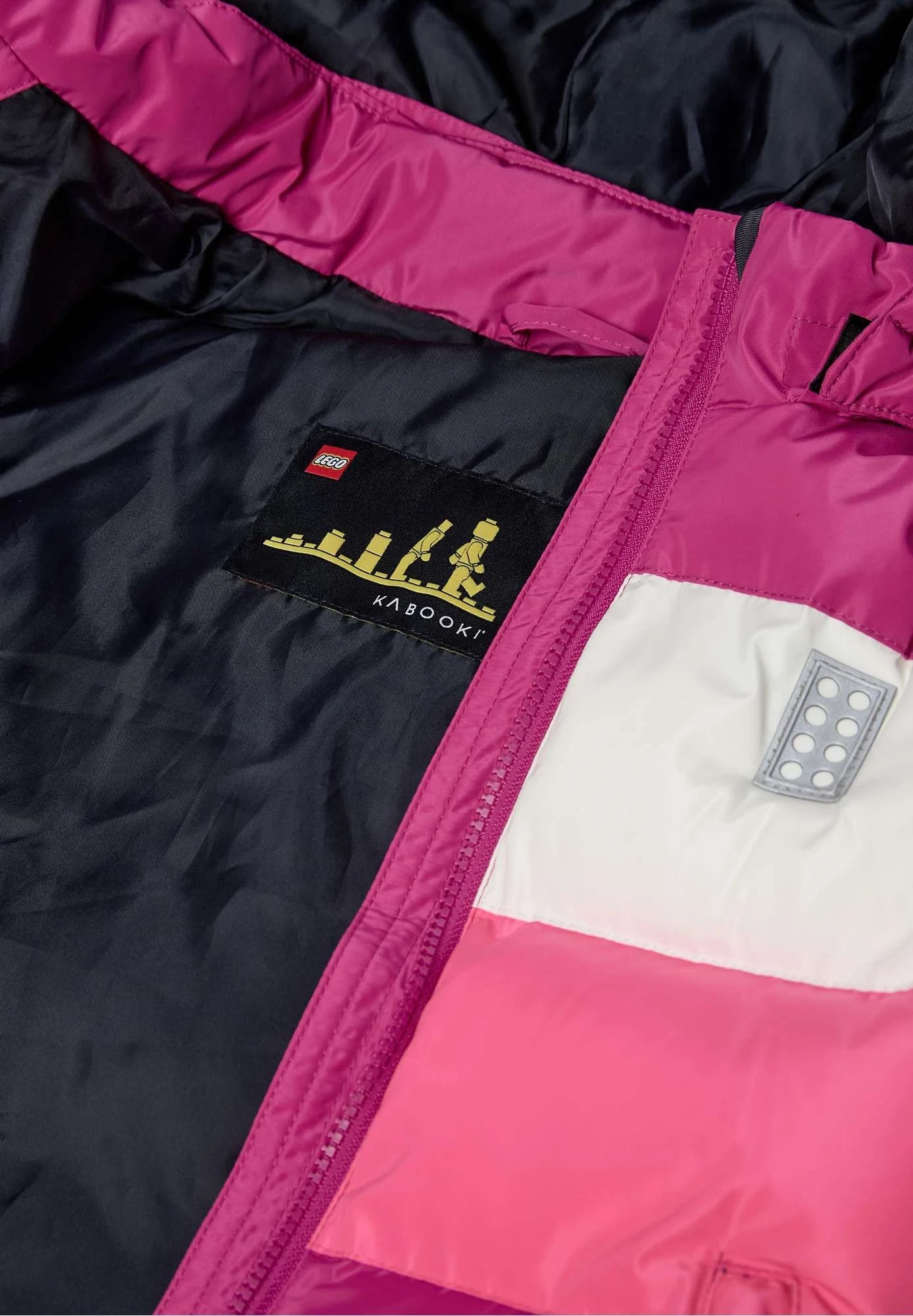LEGO Wear girls warm winter padded jacket — inner lining close-up