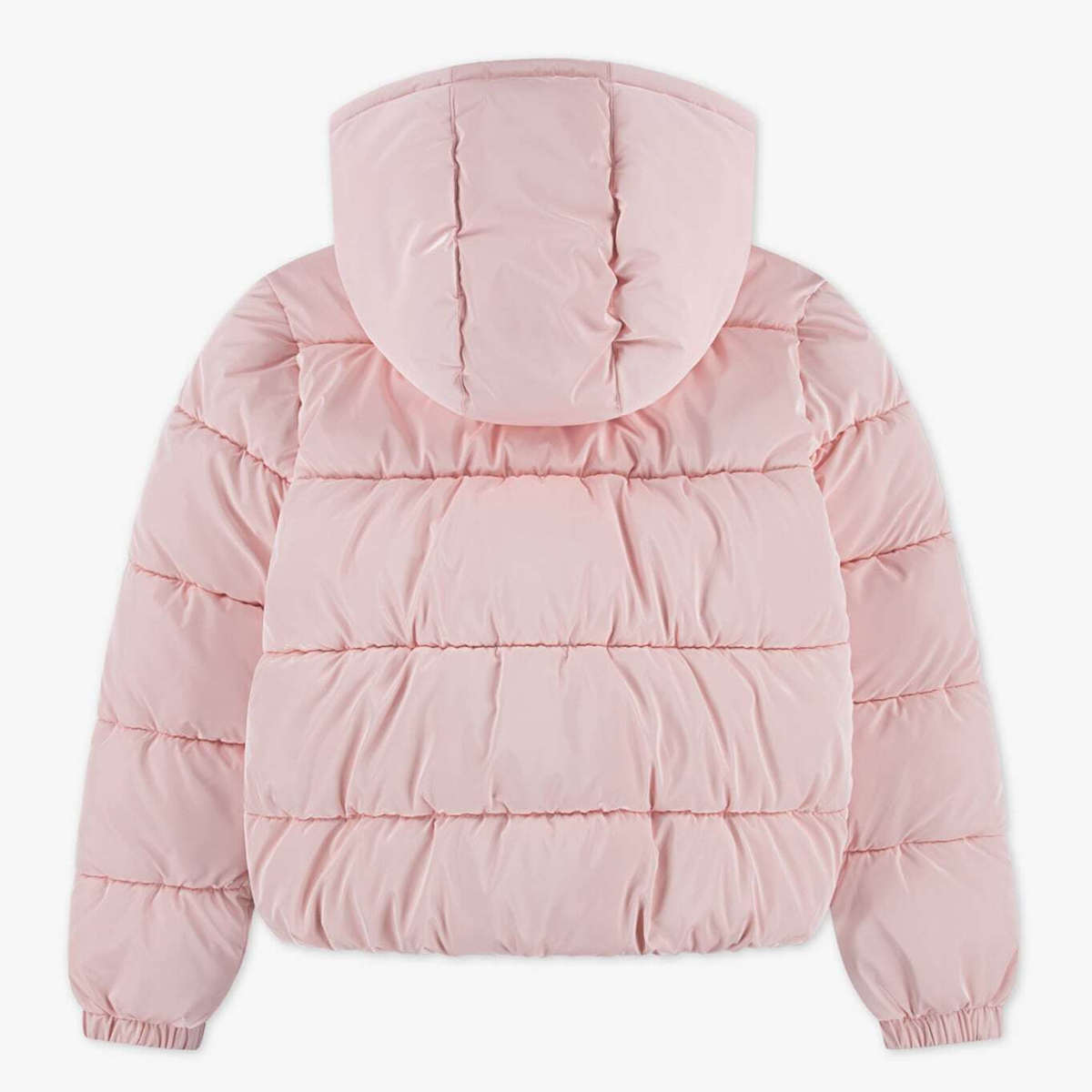 Levi’s girls pink puffer jacket – back view with hood