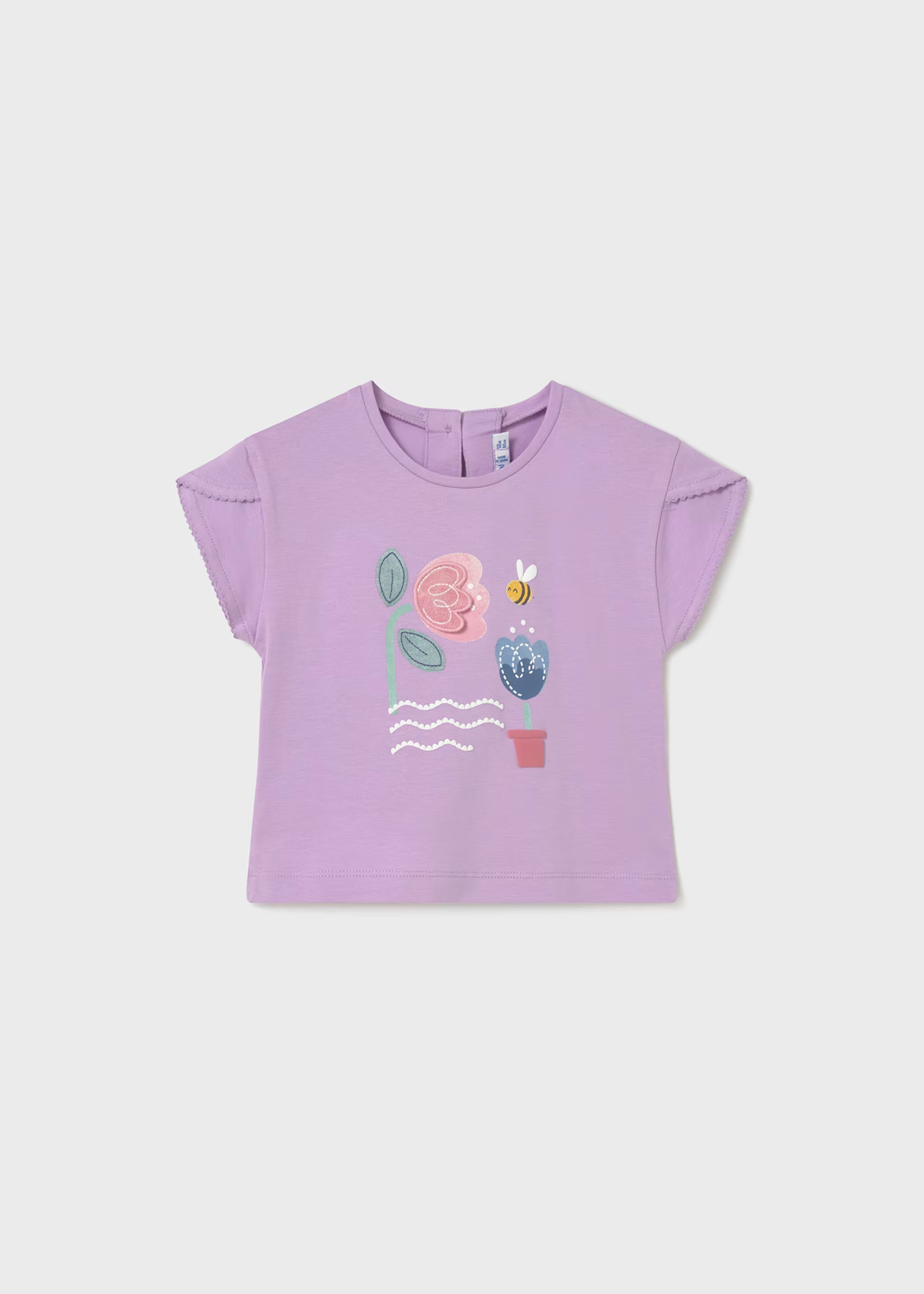 Mayoral girls lilac floral print t-shirt front view