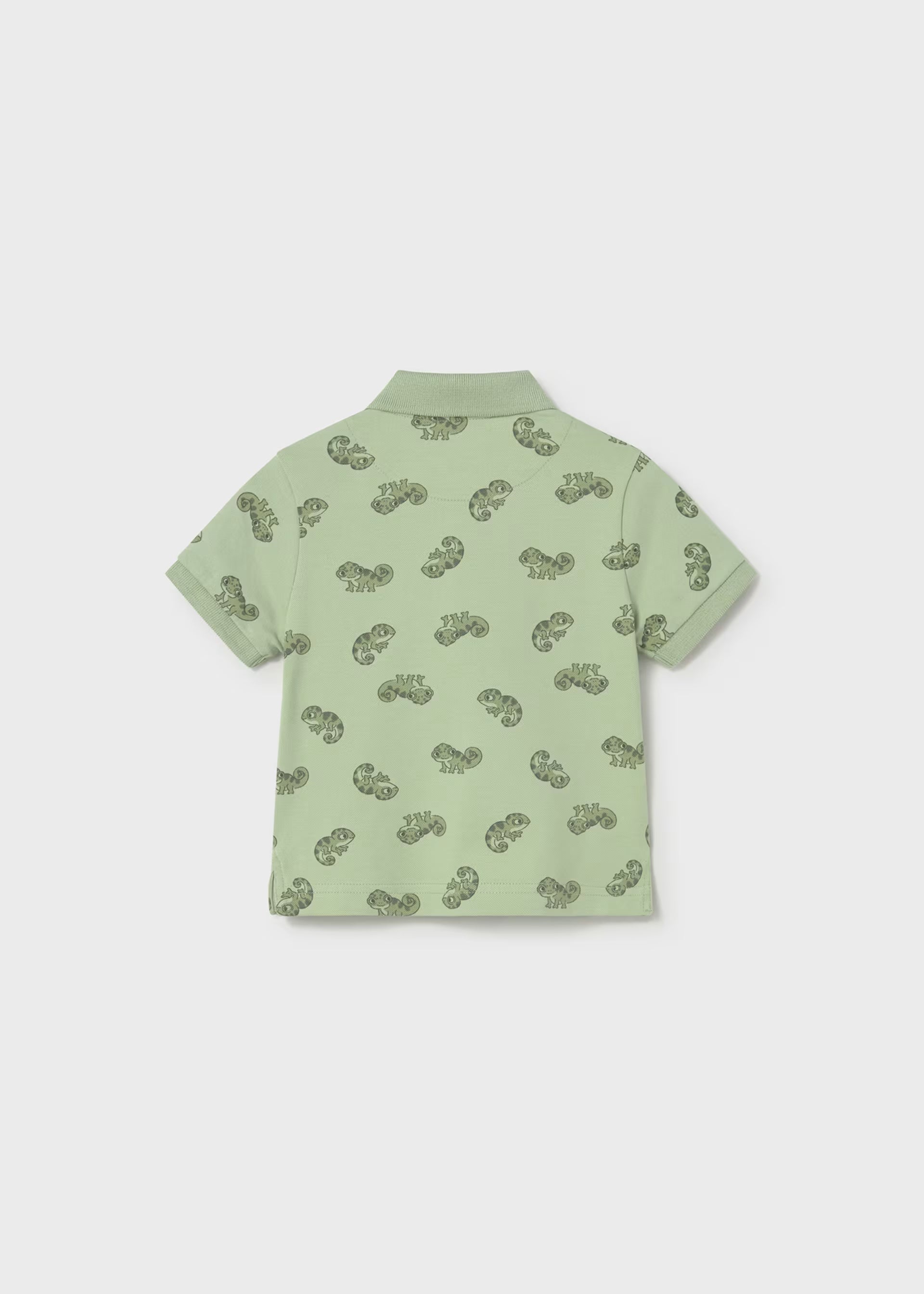 Mayoral boys green polo shirt back view baby toddler top