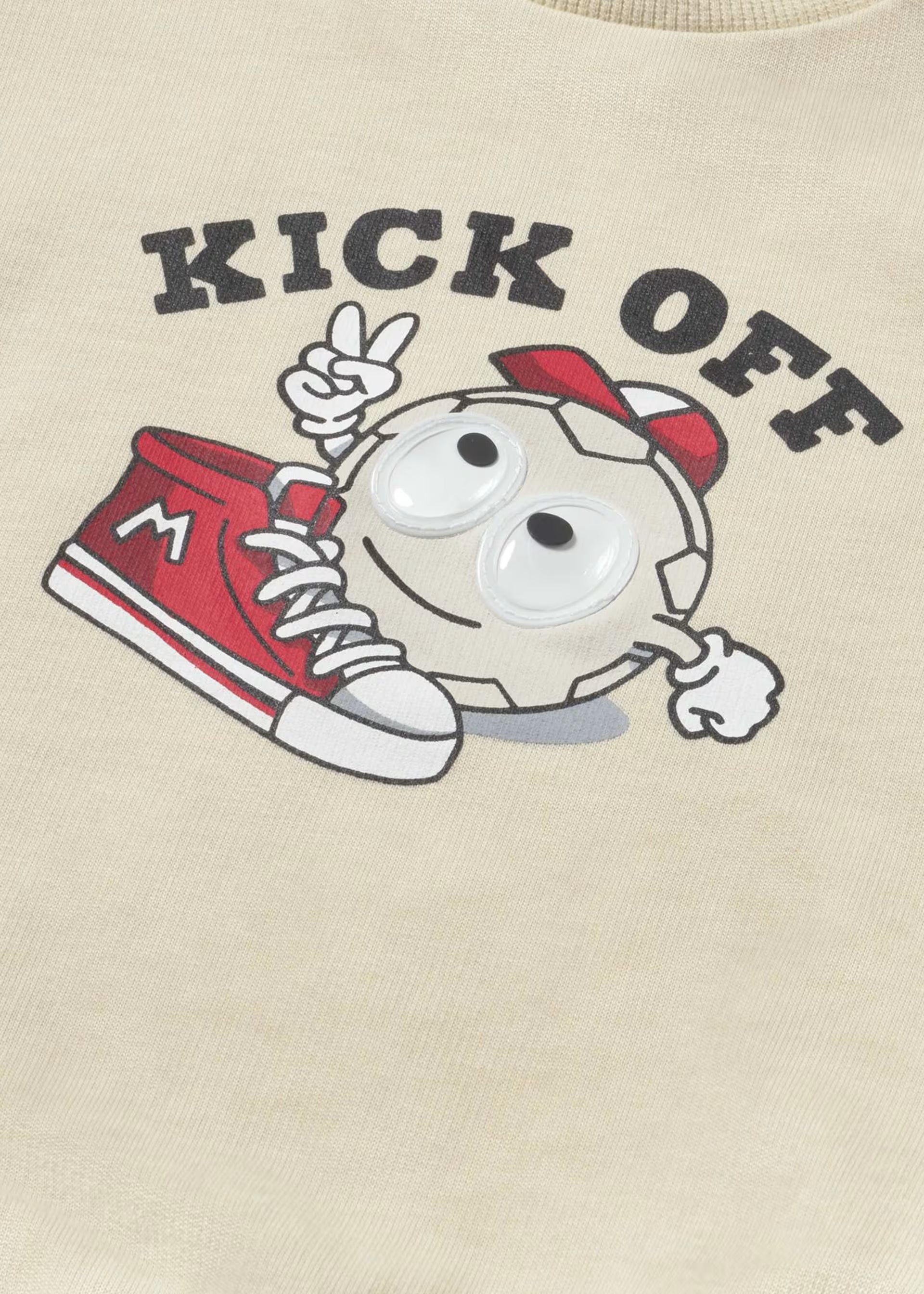 Mayoral boys cream football jumper graphic close-up