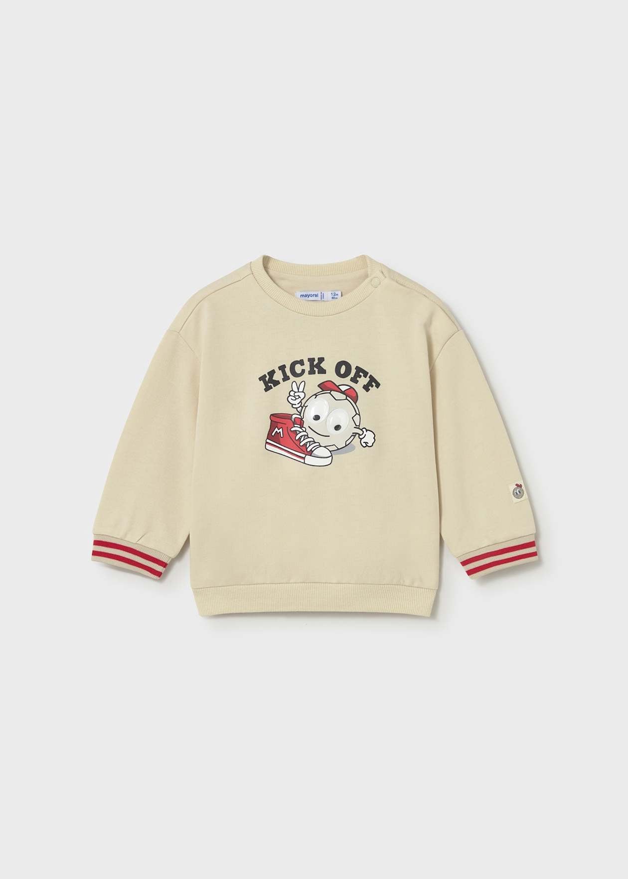 Mayoral boys cream football sweatshirt front view