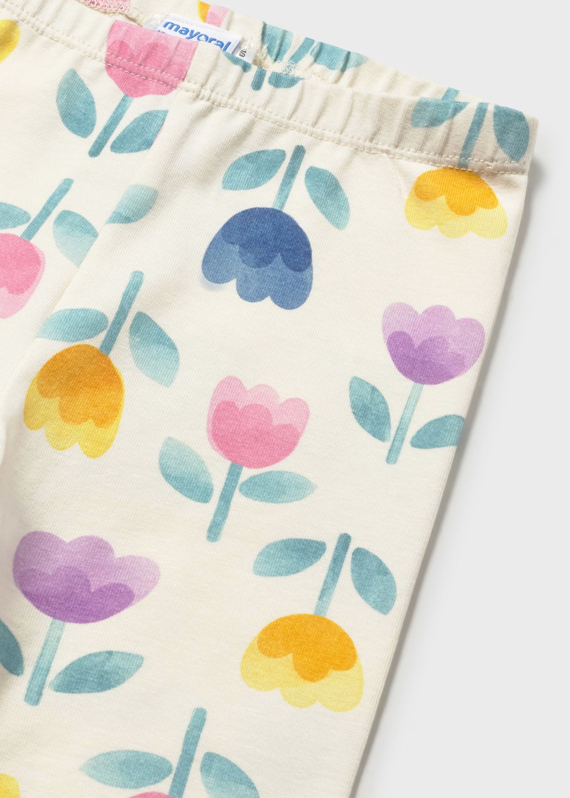 Mayoral baby girls floral leggings tulip print close up