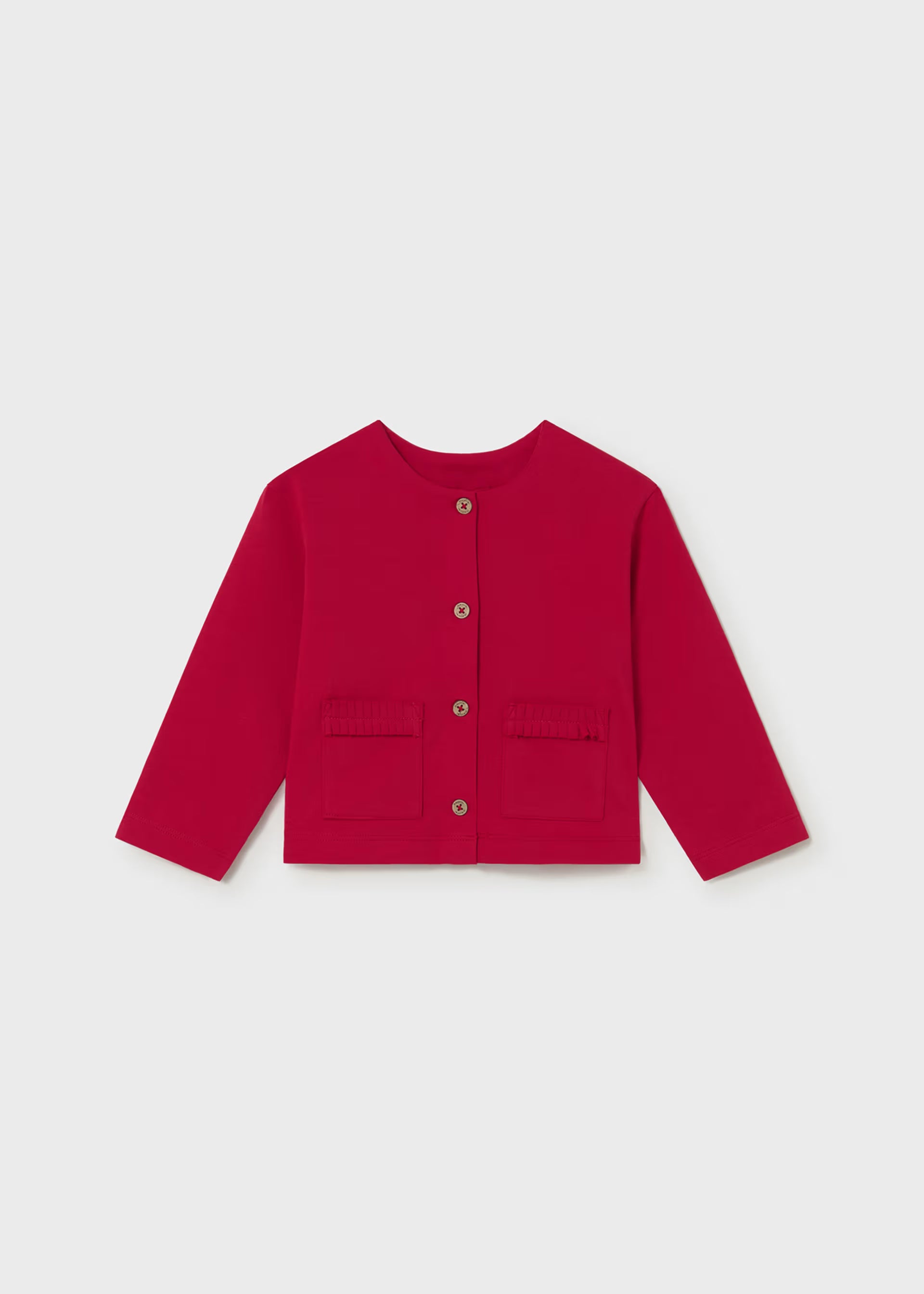 Mayoral girls red cardigan front view