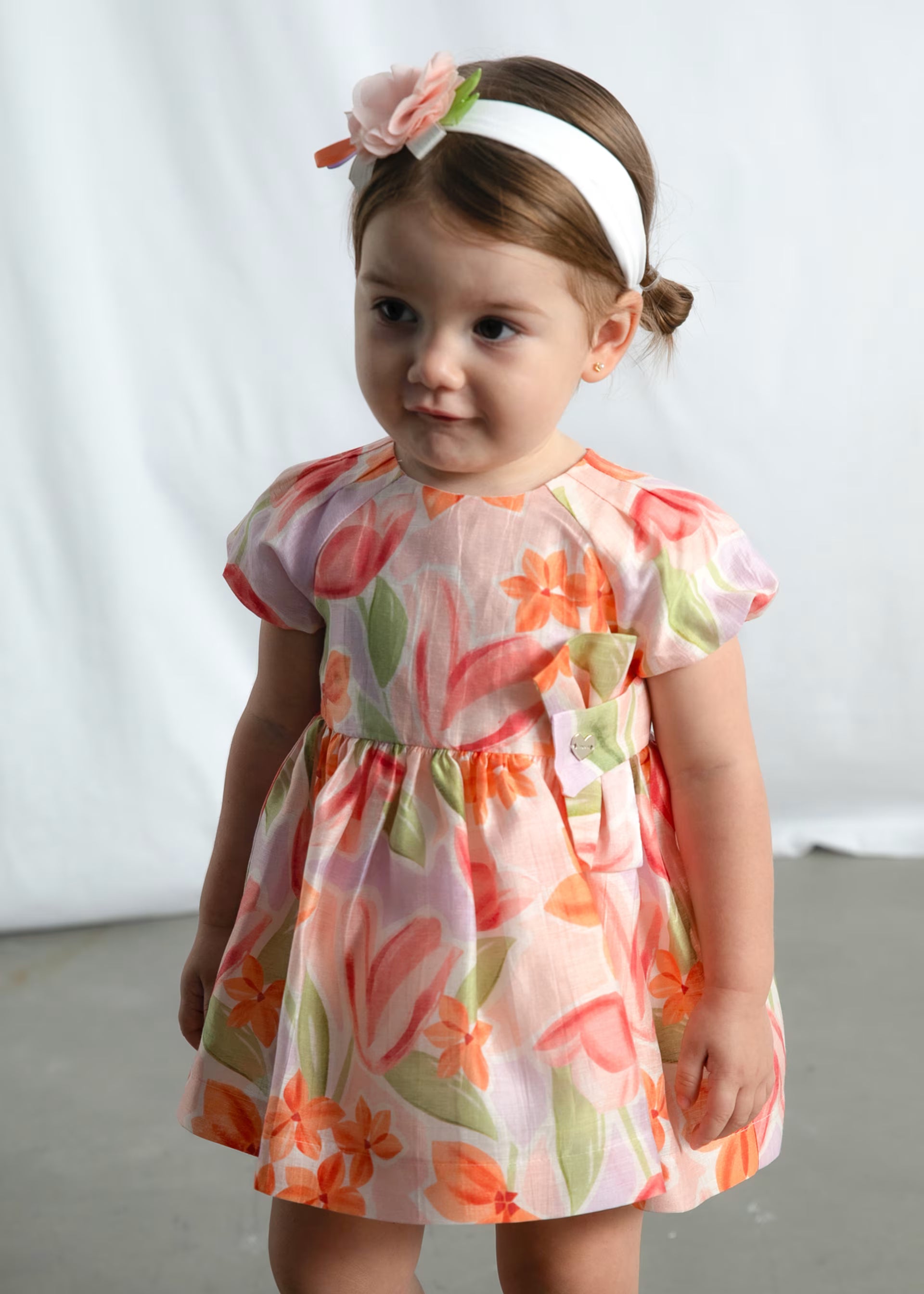 Mayoral toddler blossom print dress occasion outfit view