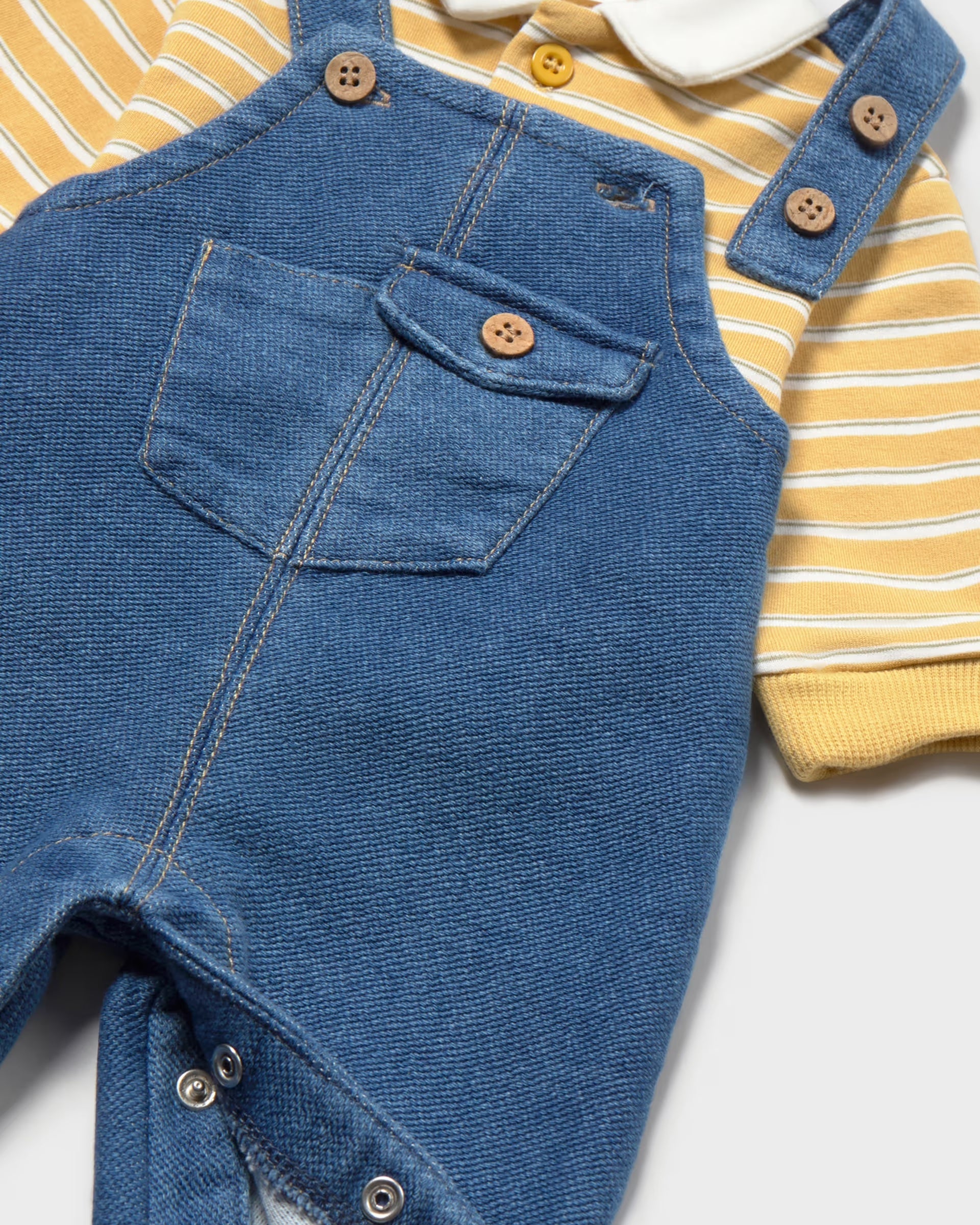 Mayoral baby boys two piece denim dungaree outfit set
