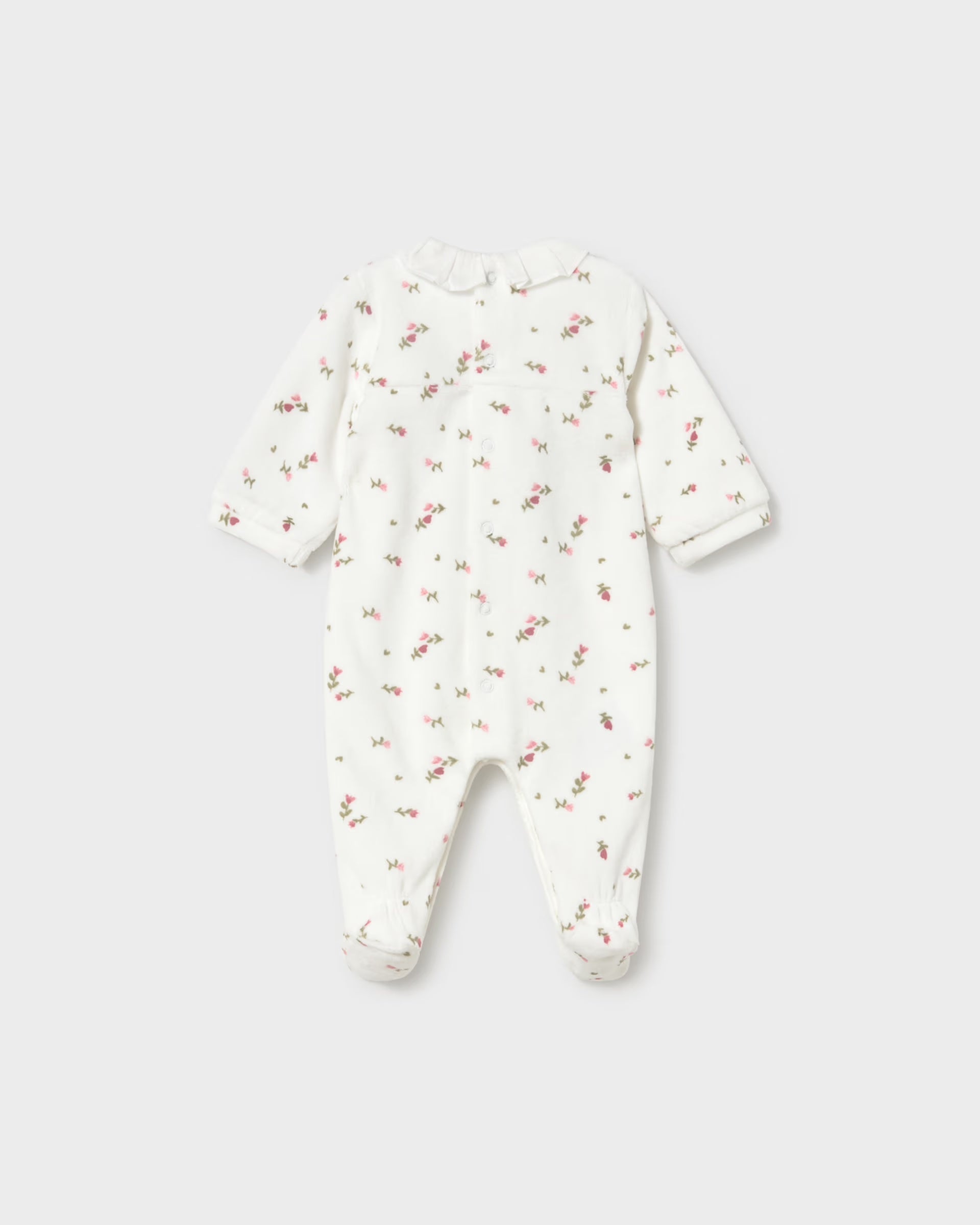 Mayoral ivory newborn babygrow with delicate floral print