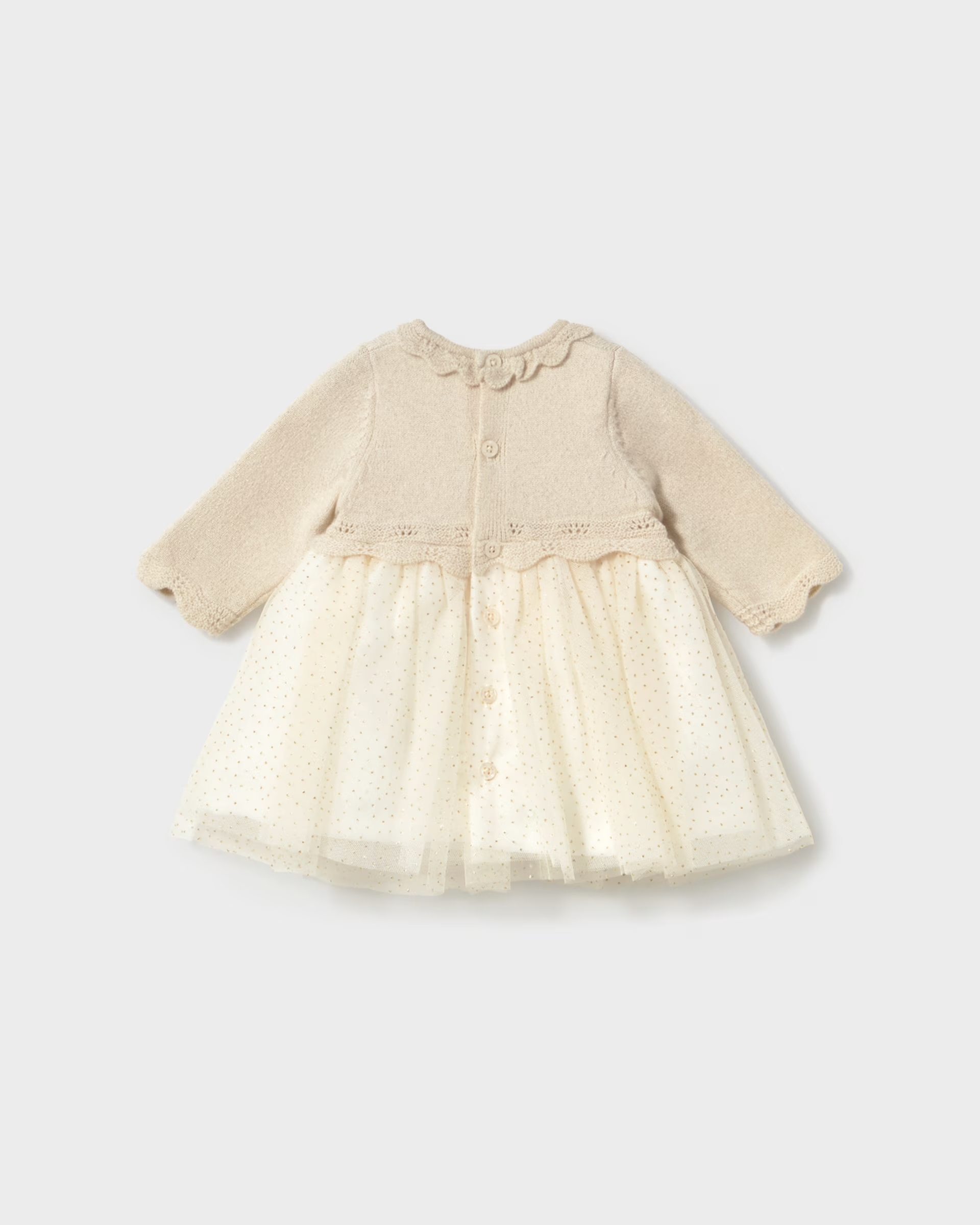 Mayoral Cream baby flower girl dress