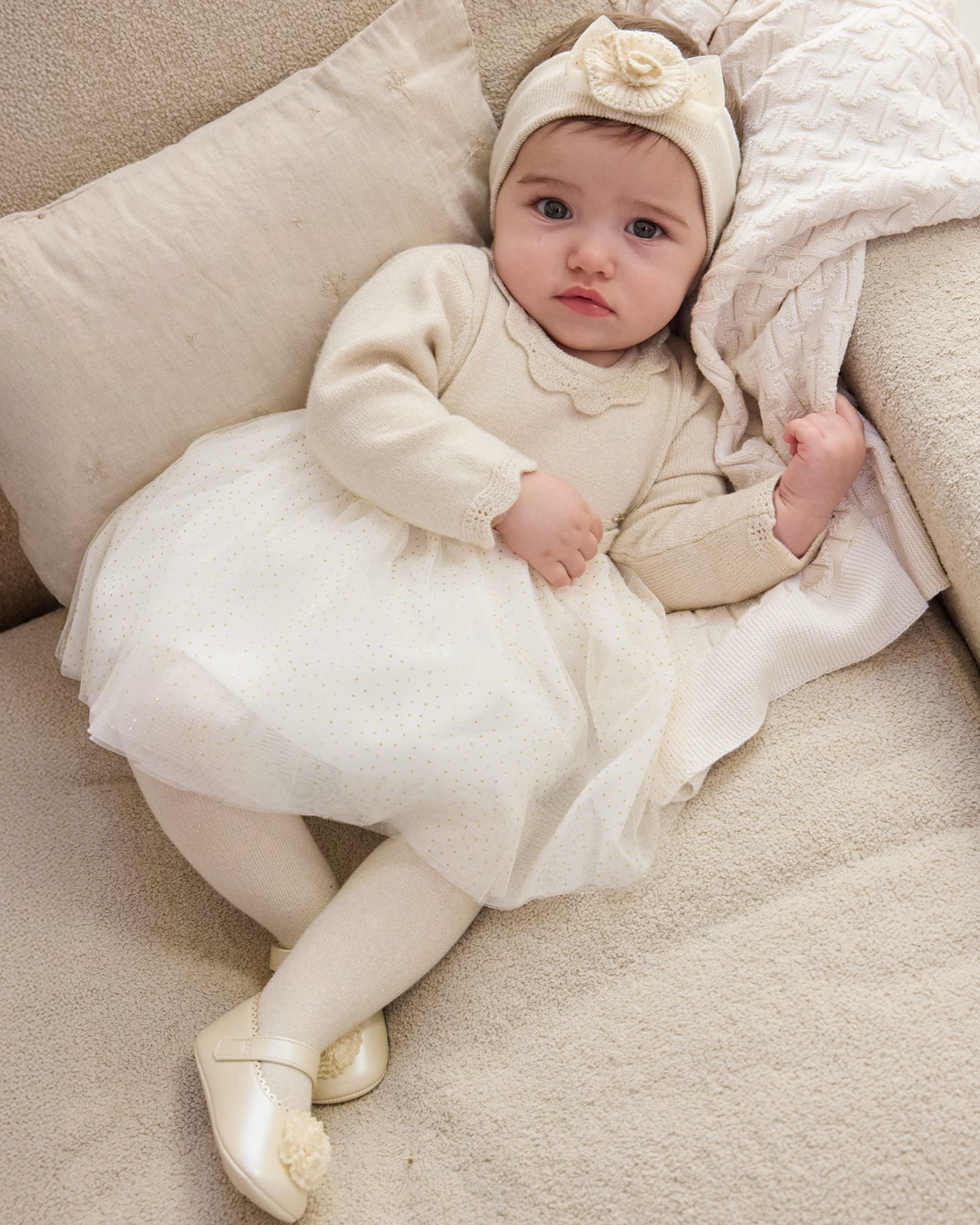 Baby girls christening dress by Mayoral