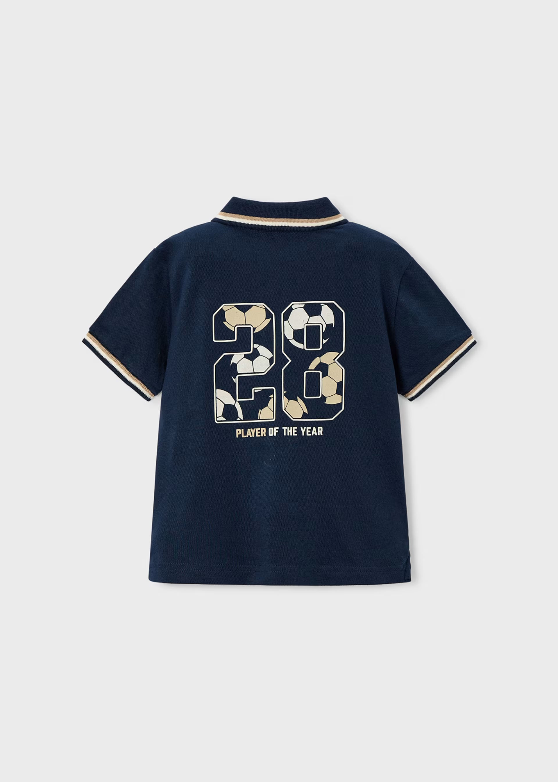 Mayoral boys navy polo shirt with back graphic print