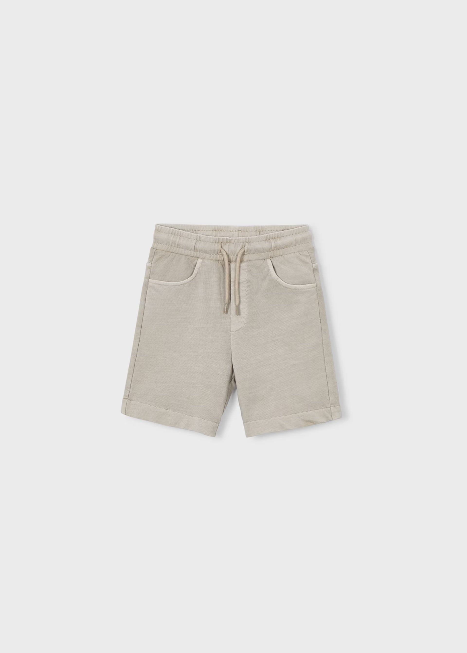 Mayoral boys stone cotton bermuda shorts front view
