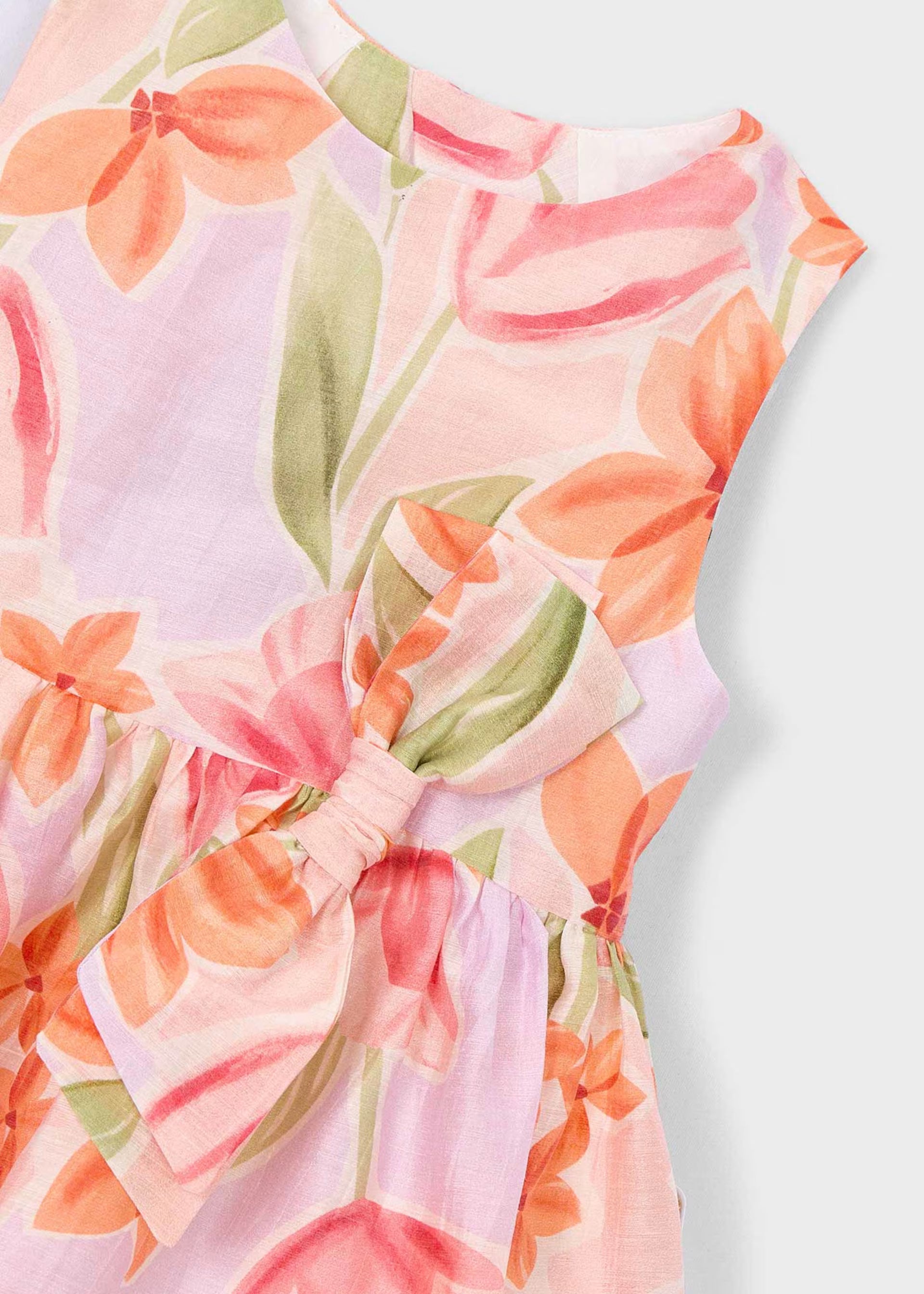 Mayoral girls floral dress skirt detail close up