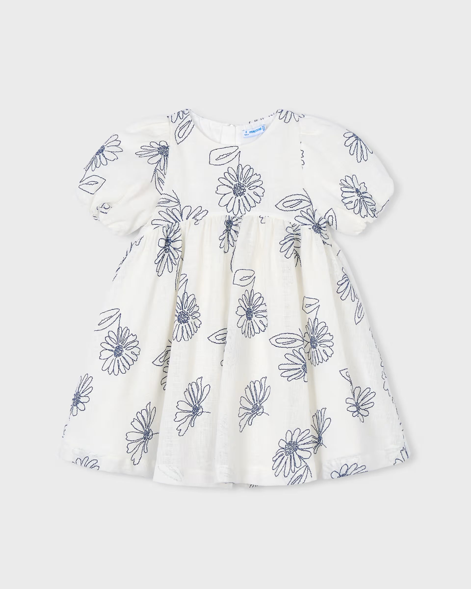 Mayoral girls white floral dress Ireland full outfit view