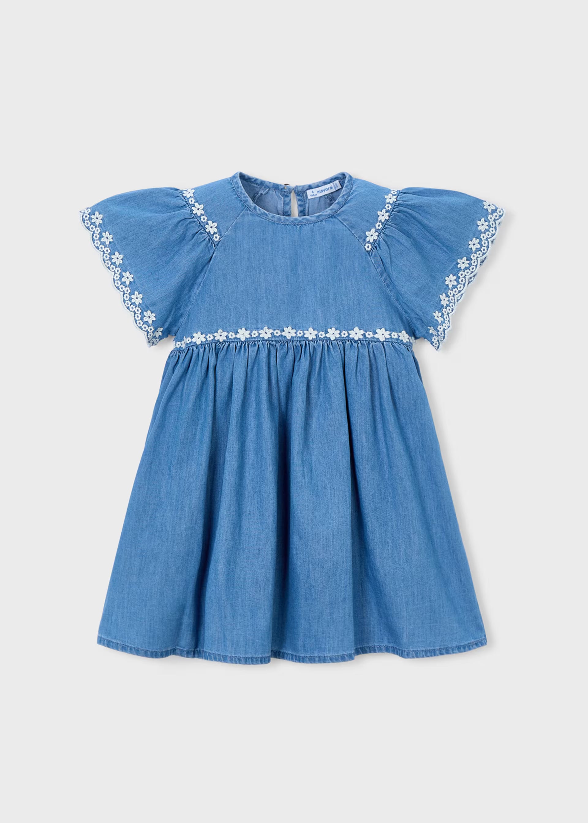 Mayoral girls denim dress blue front view