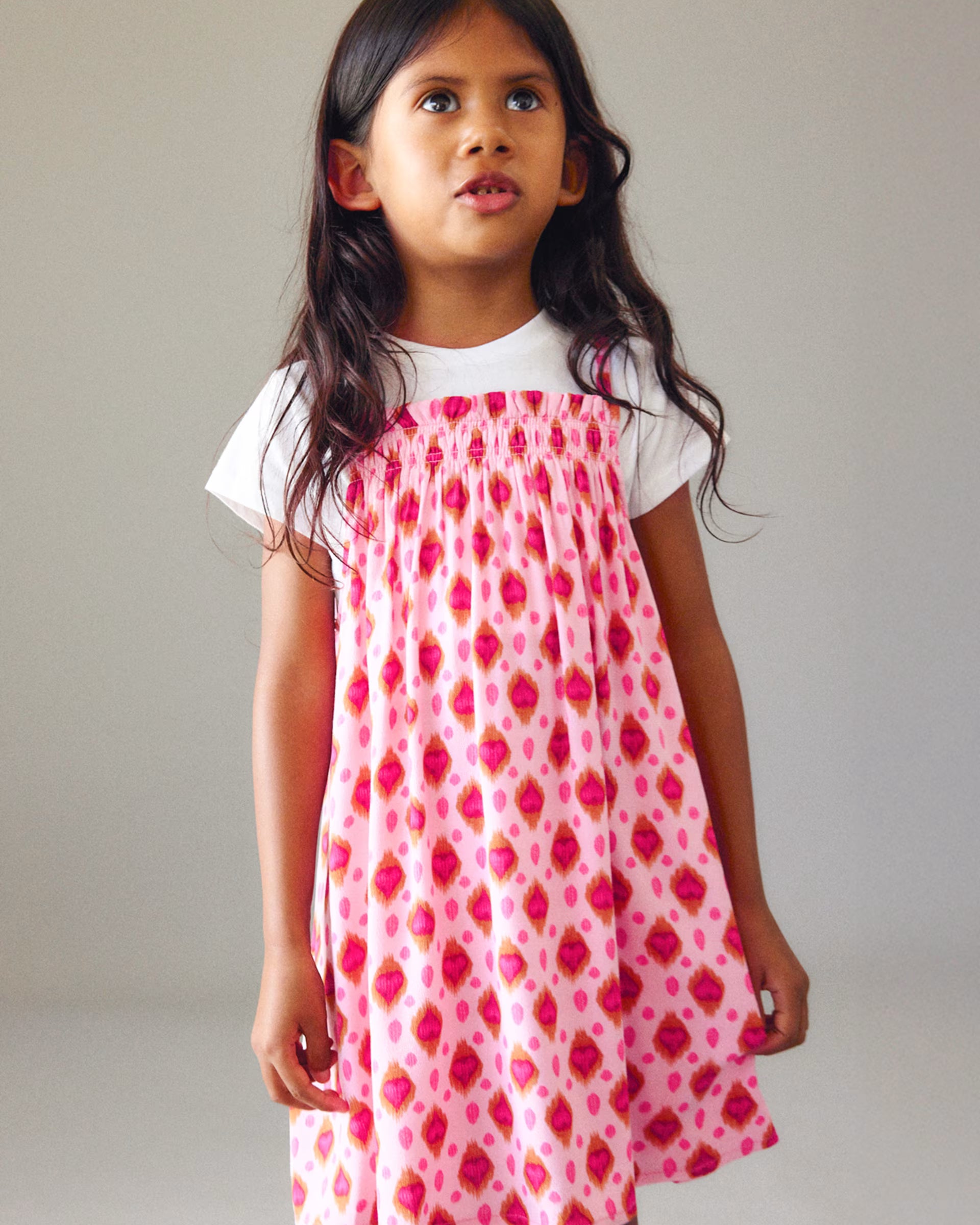 Mayoral girls heart print dress set with white t-shirt top underneath