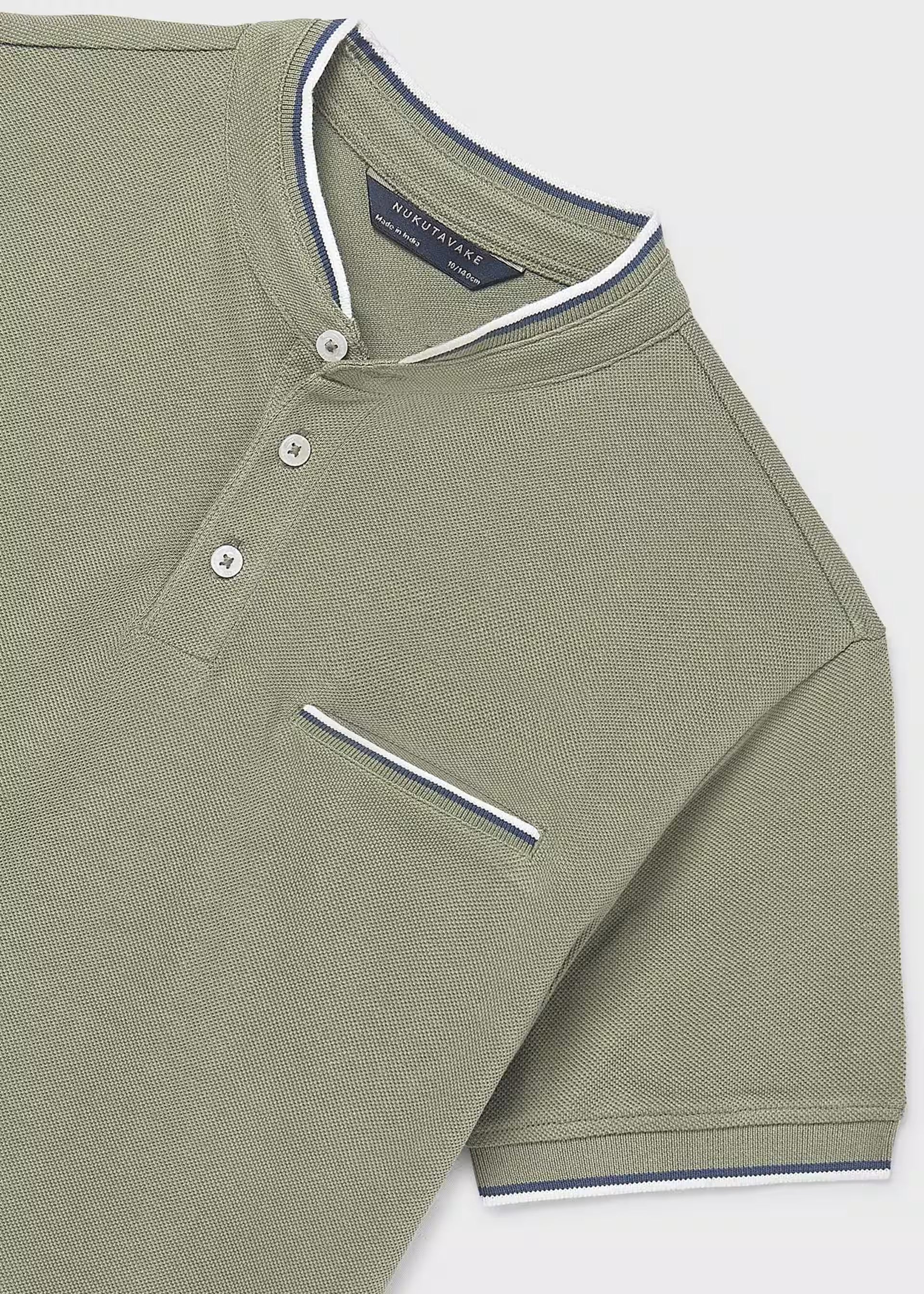 Mayoral boys short sleeve polo shirt save green pocket detail