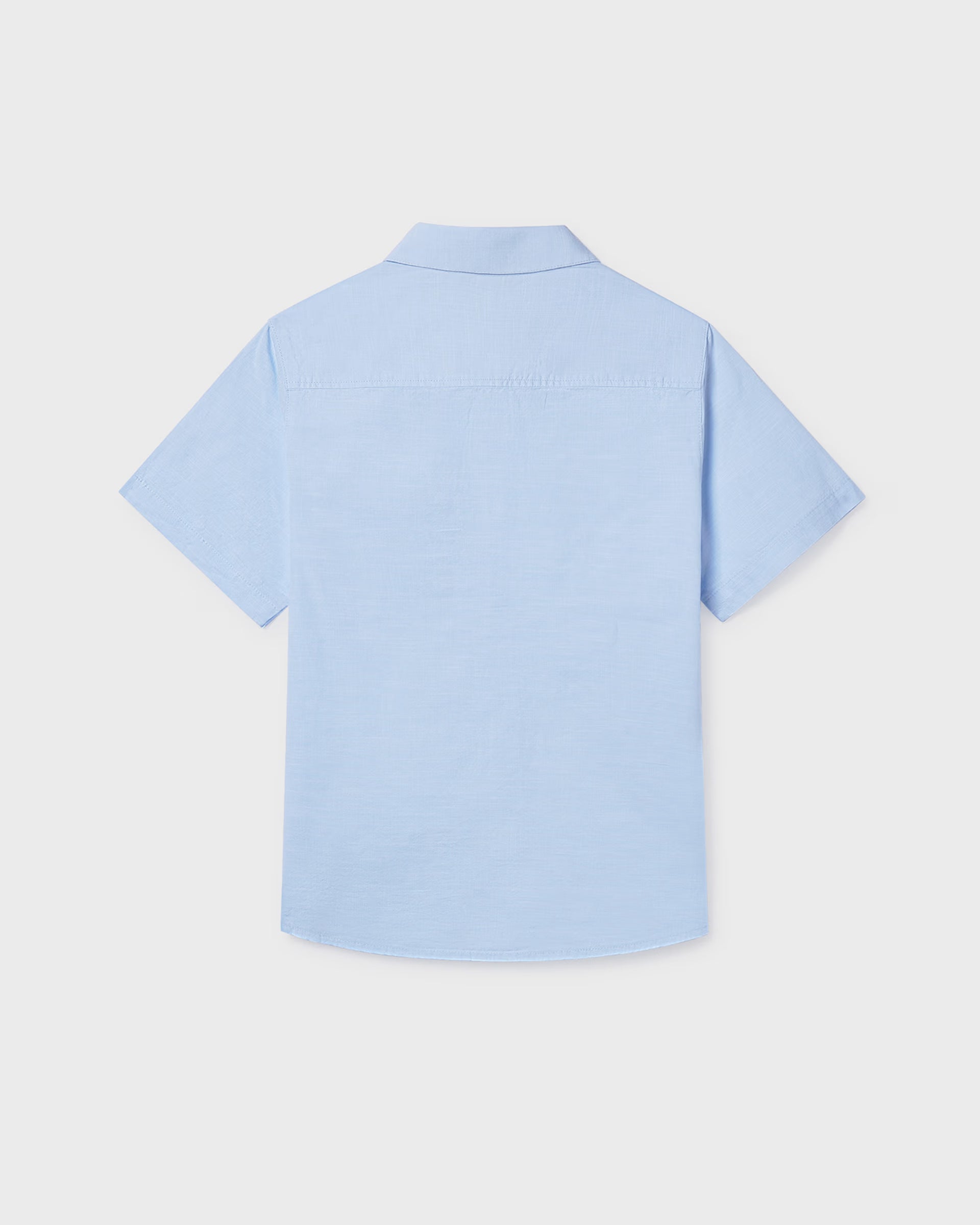 Mayoral boys summer shirt light blue cotton from back
