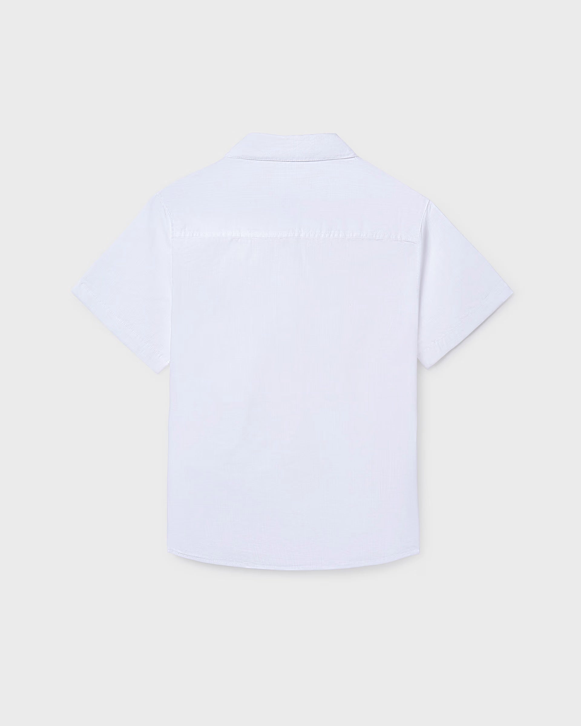 Mayoral boys button up shirt short sleeve white shirt from back