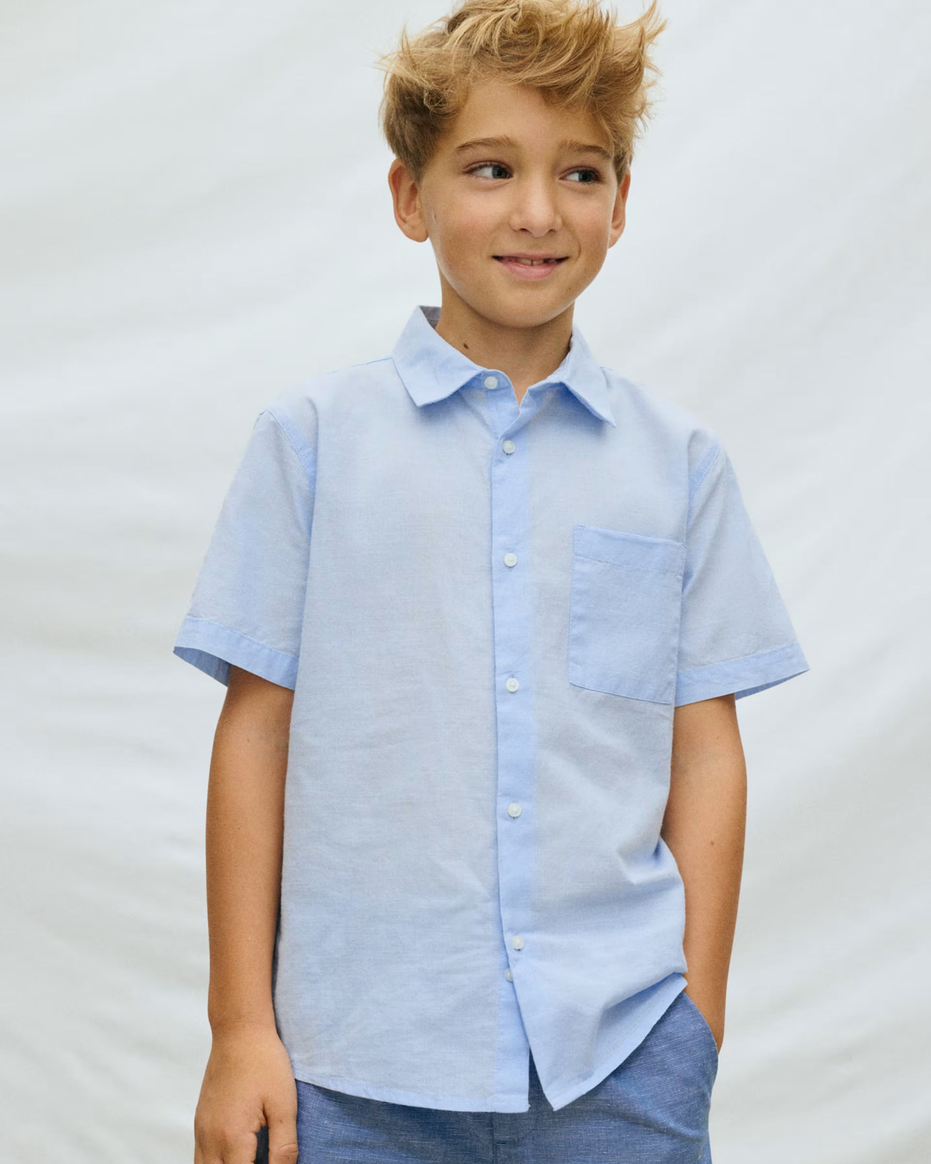 Mayoral boys white short sleeve shirt front