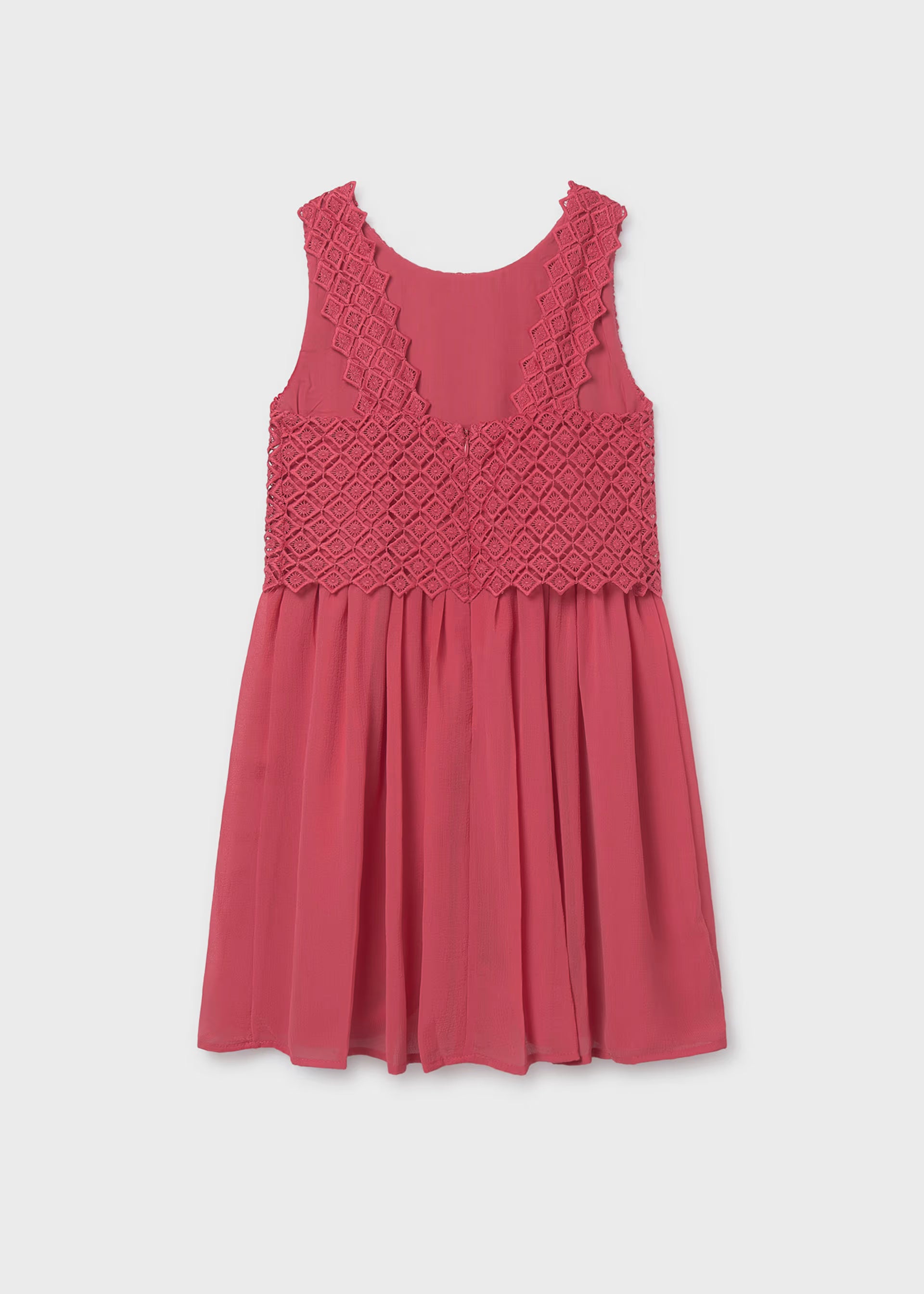 Mayoral girls coral party dress back view
