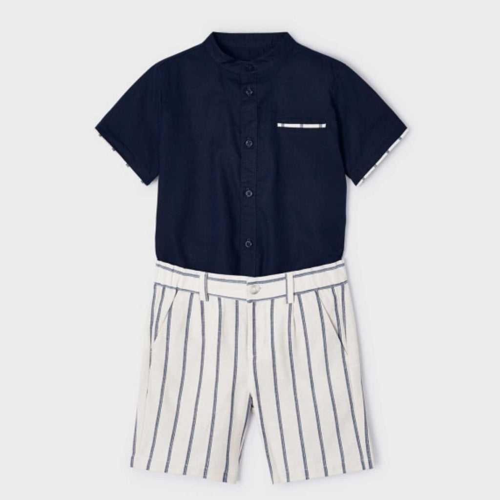Mayoral Boys Navy 2pce Linen Occasion Outfit Set