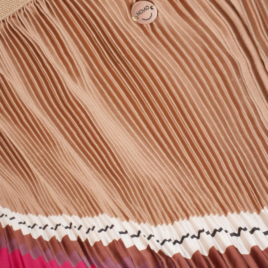 NoNo Girls Pink Top & Pleated Skirt Set  Closeup
