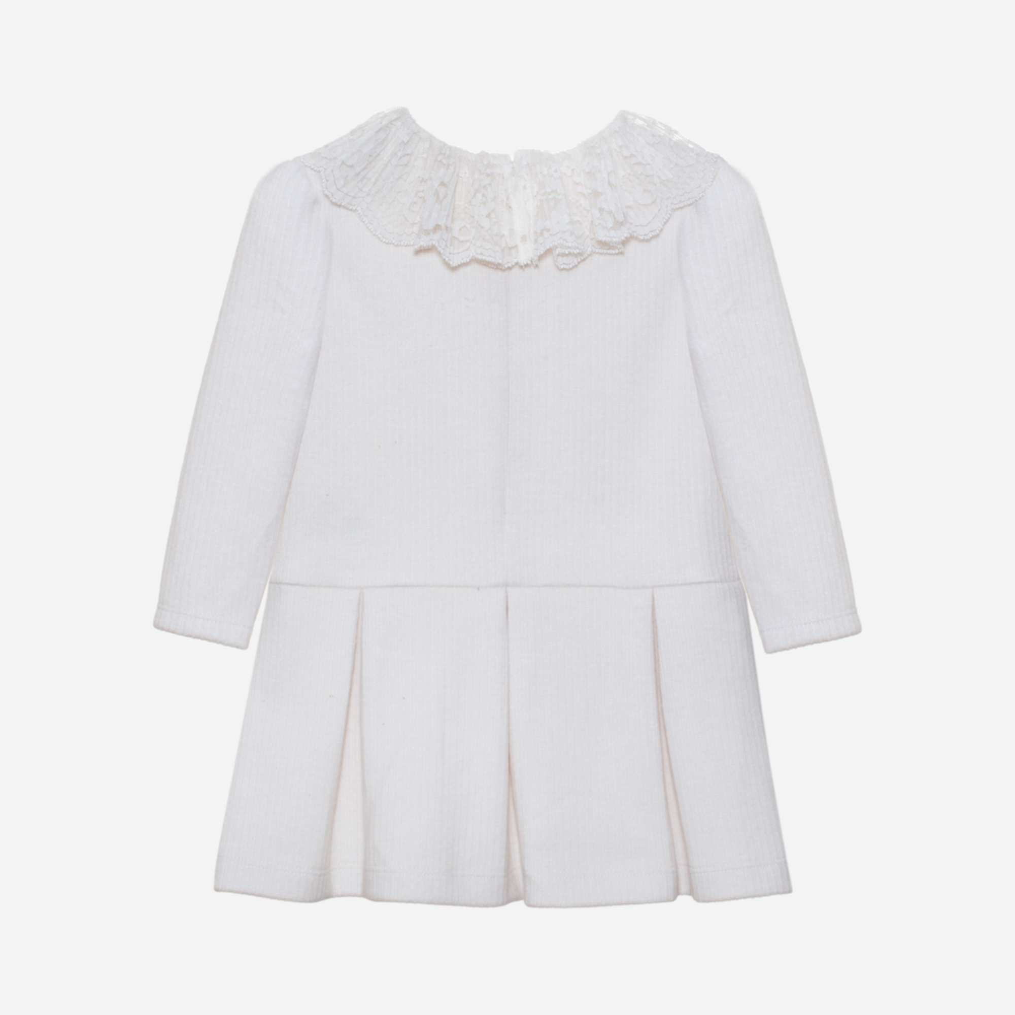 Patachou Beige Knit Long Sleeve Dress for Girls