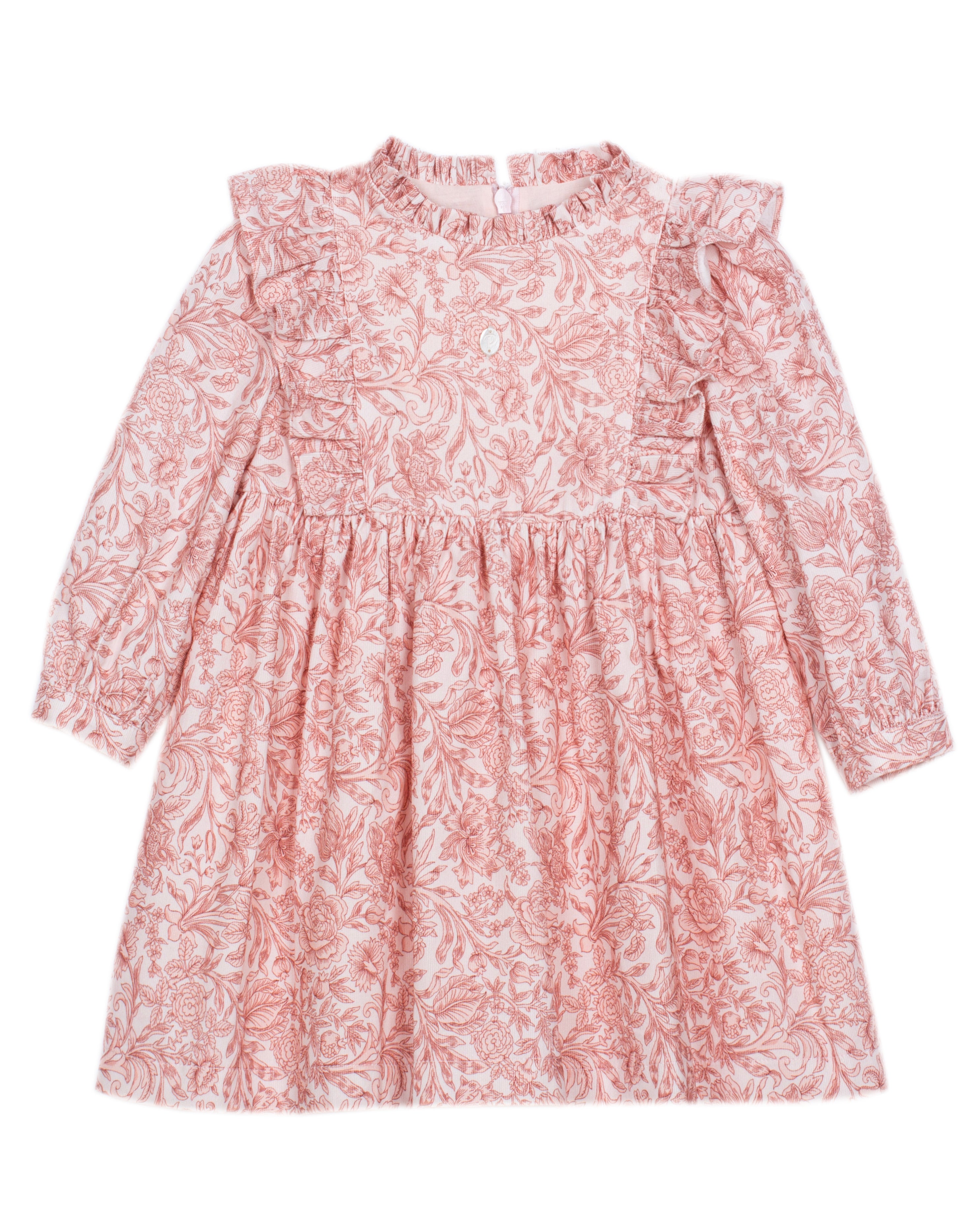 Patachou baby and girls pink Liberty Rose floral cotton dress front view