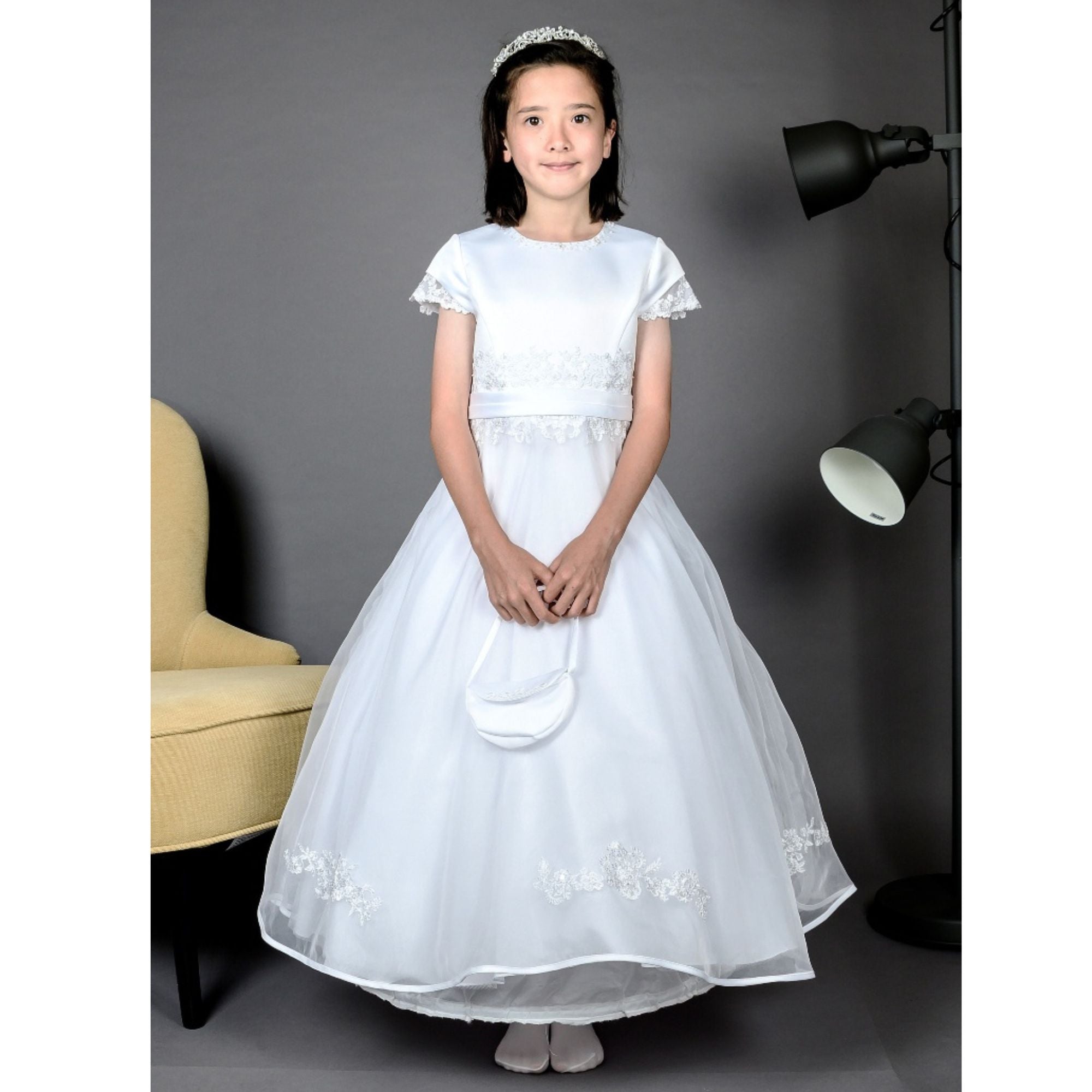 Poinsettia “Tia” White Communion Dress Ireland