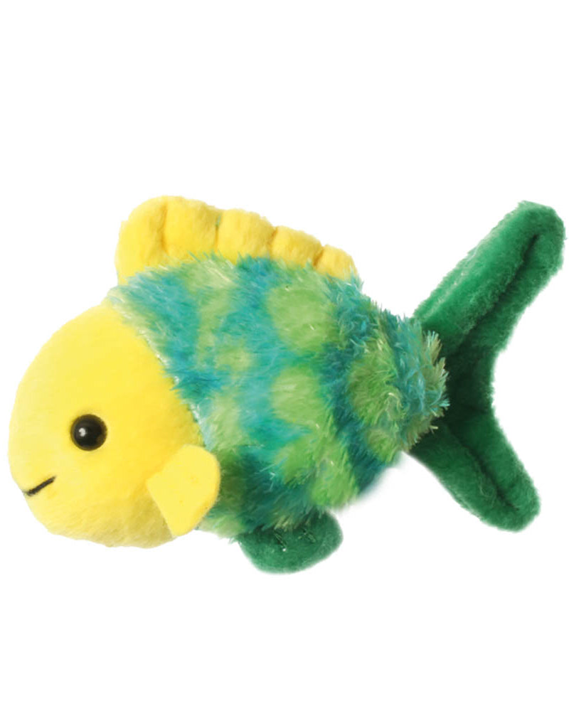 The Puppet Company Fish Finger Puppet in yellow, green and turquoise soft fabric