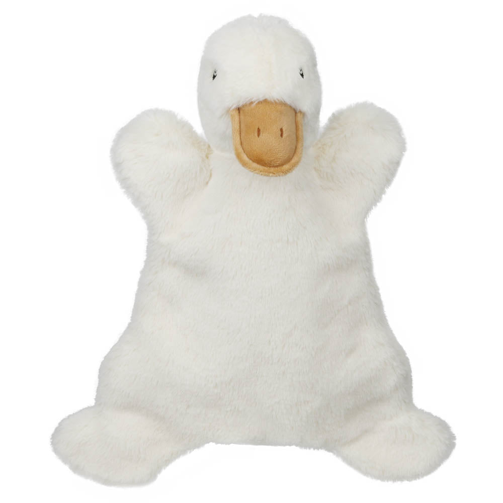 The Puppet Company My Cuddly Duck hand puppet front view in soft white plush