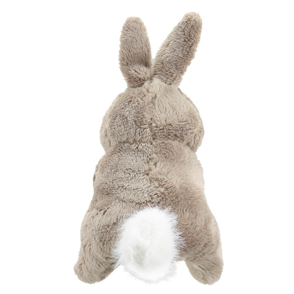 Rear view of The Puppet Company Grey Rabbit finger puppet