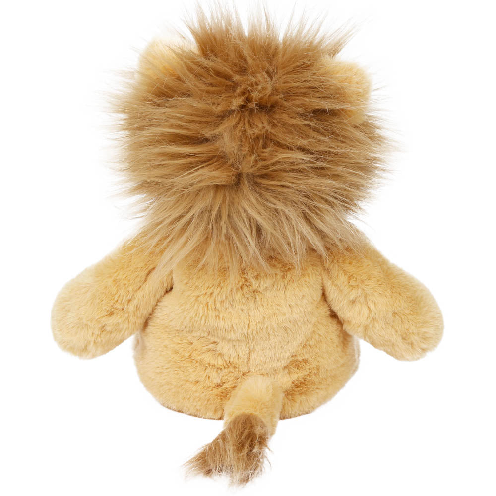 Wilberry Jungle Friends Lion soft toy rear view with fluffy mane and tail