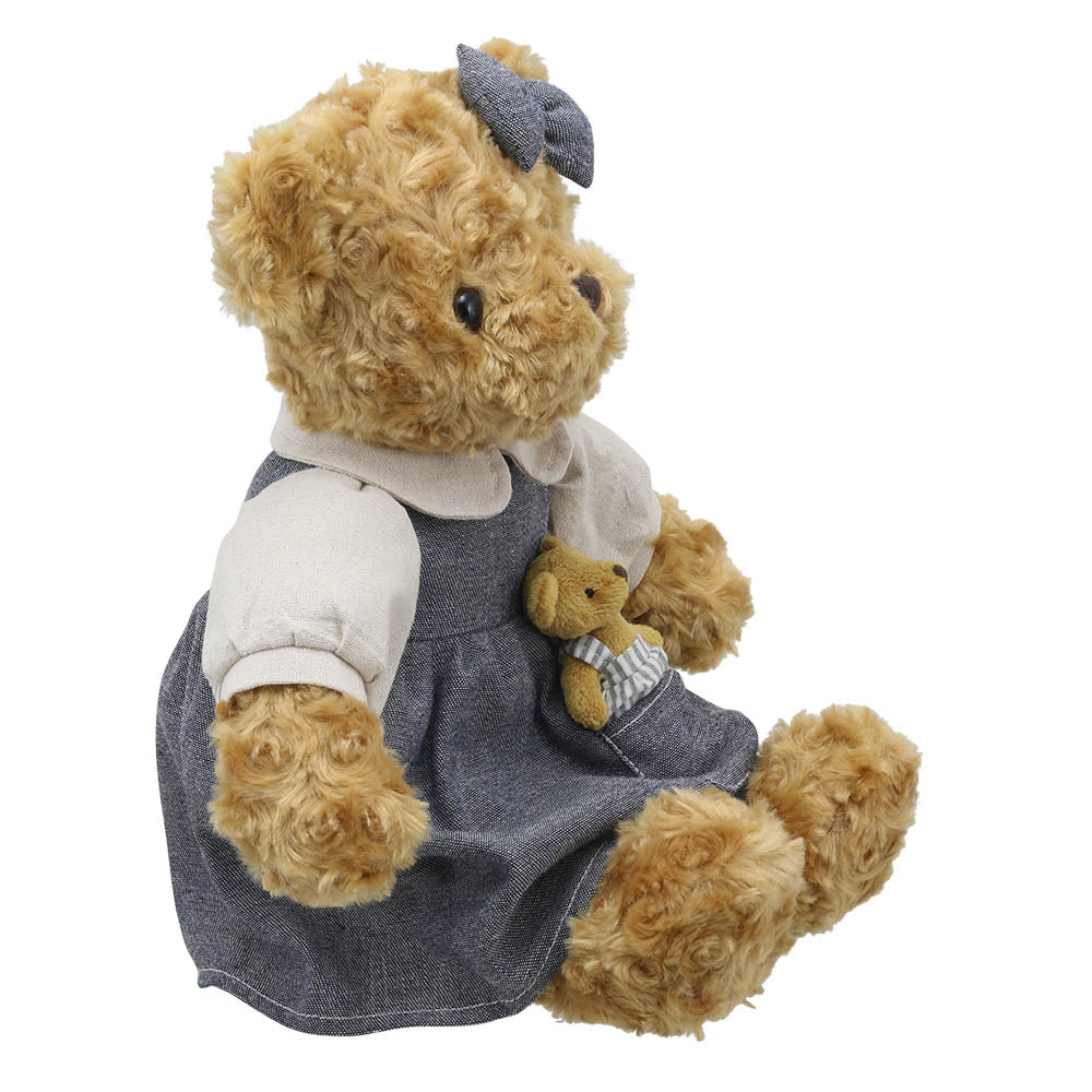 The Puppet Company Wilberry Mummy Bear teddy seated at a right angle