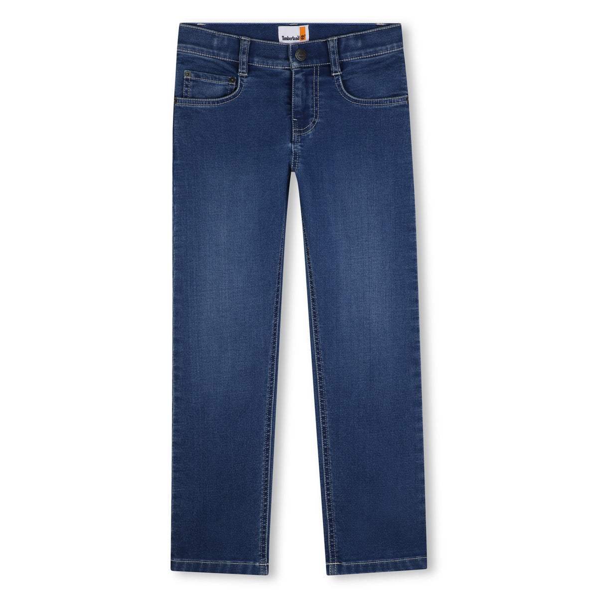 Timberland boys blue wash straight leg denim jeans front view