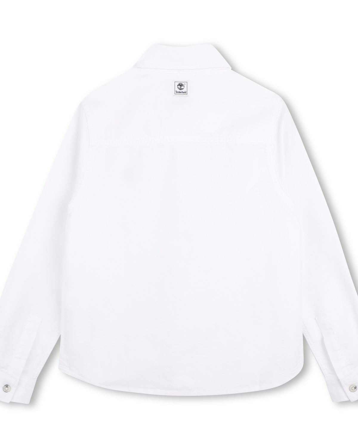 Timberland boys white long sleeve cotton shirt back view