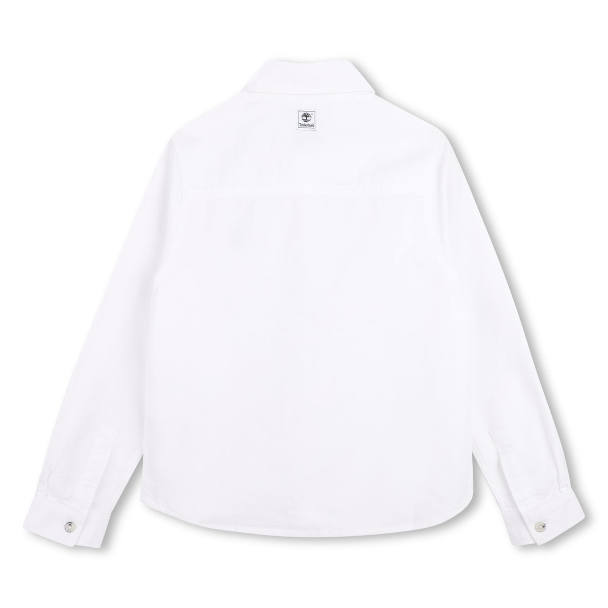Timberland boys white long sleeve cotton shirt back view