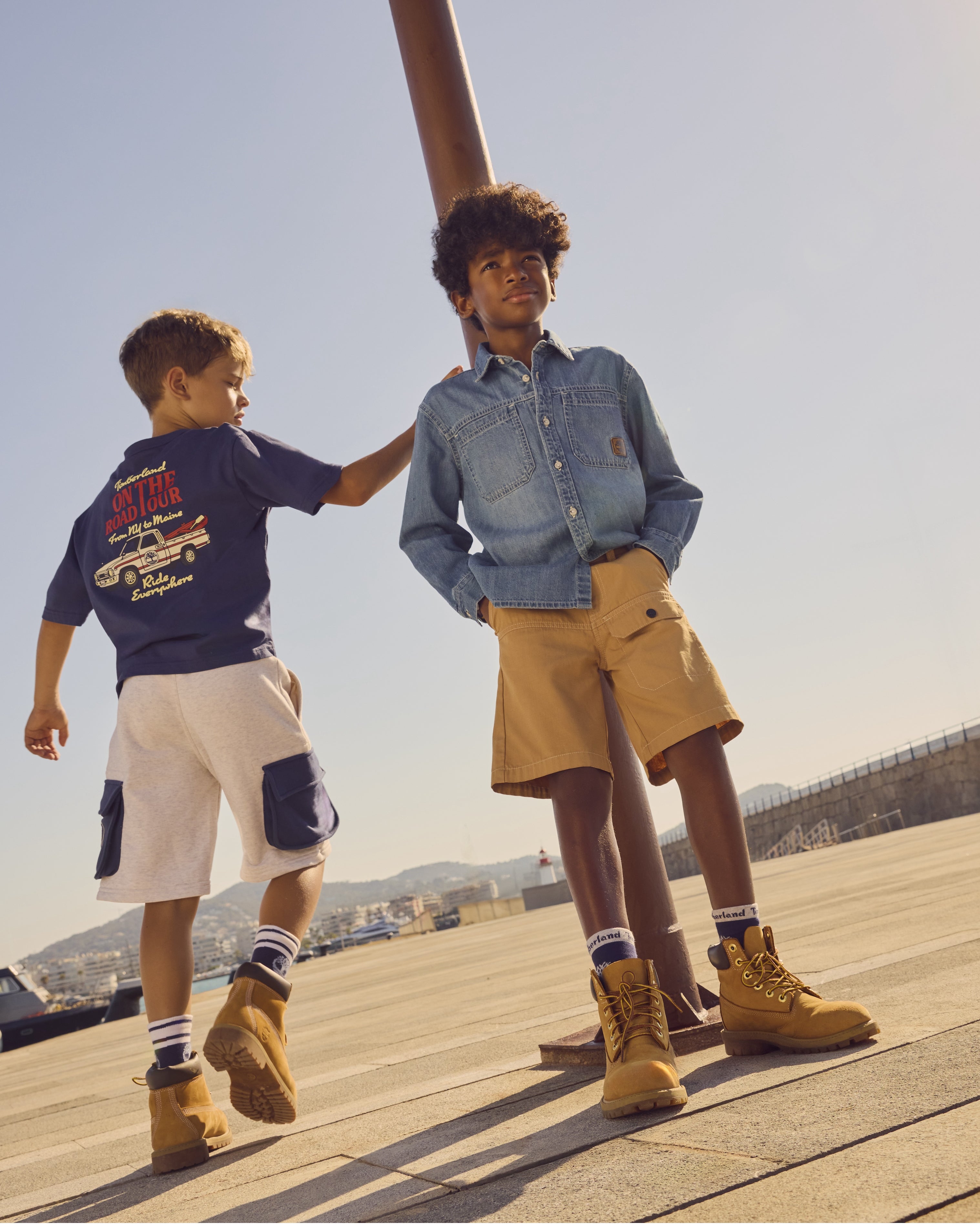Timberland boys designer graphic T-shirt styled outdoors