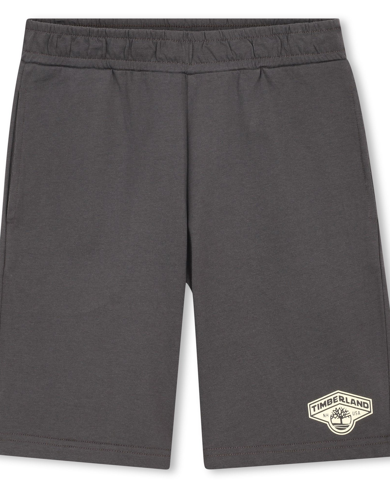 Timberland boys charcoal Bermuda shorts front view