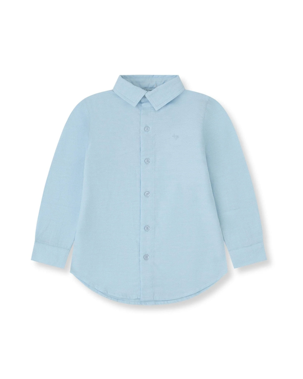 Tutto Piccolo boys porcelain blue chambray long sleeve shirt front