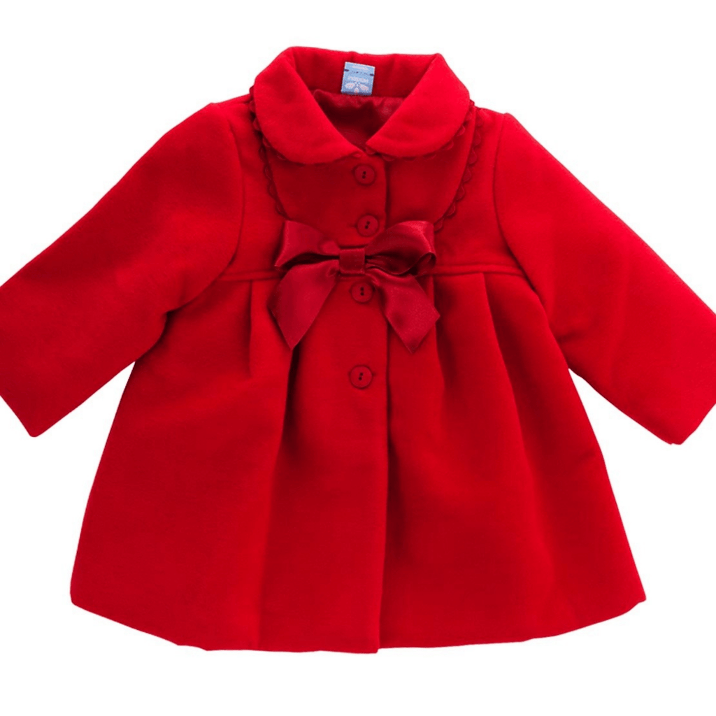 Sardon Girls Traditional Red Coat With Bow