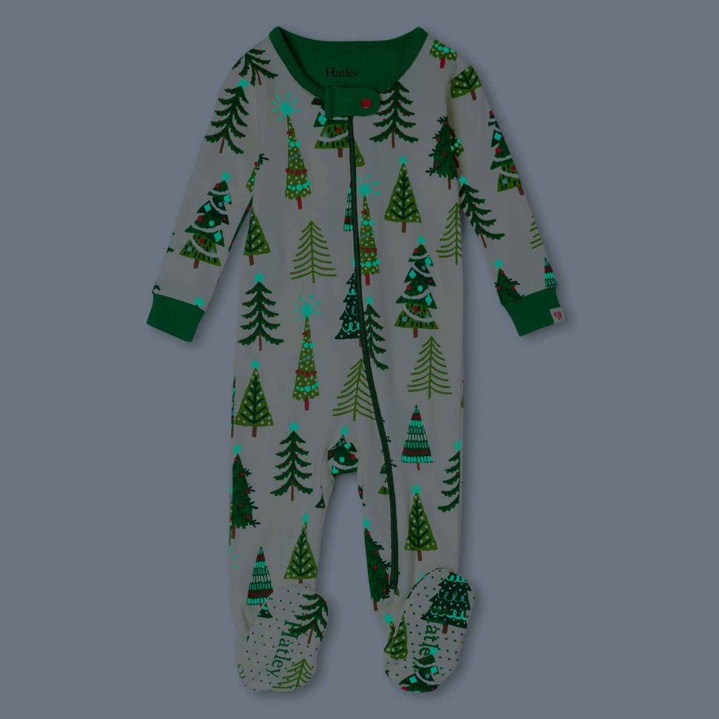 Hatley Glow In The Dark Christmas Trees Matching Family Pyjamas - Baby