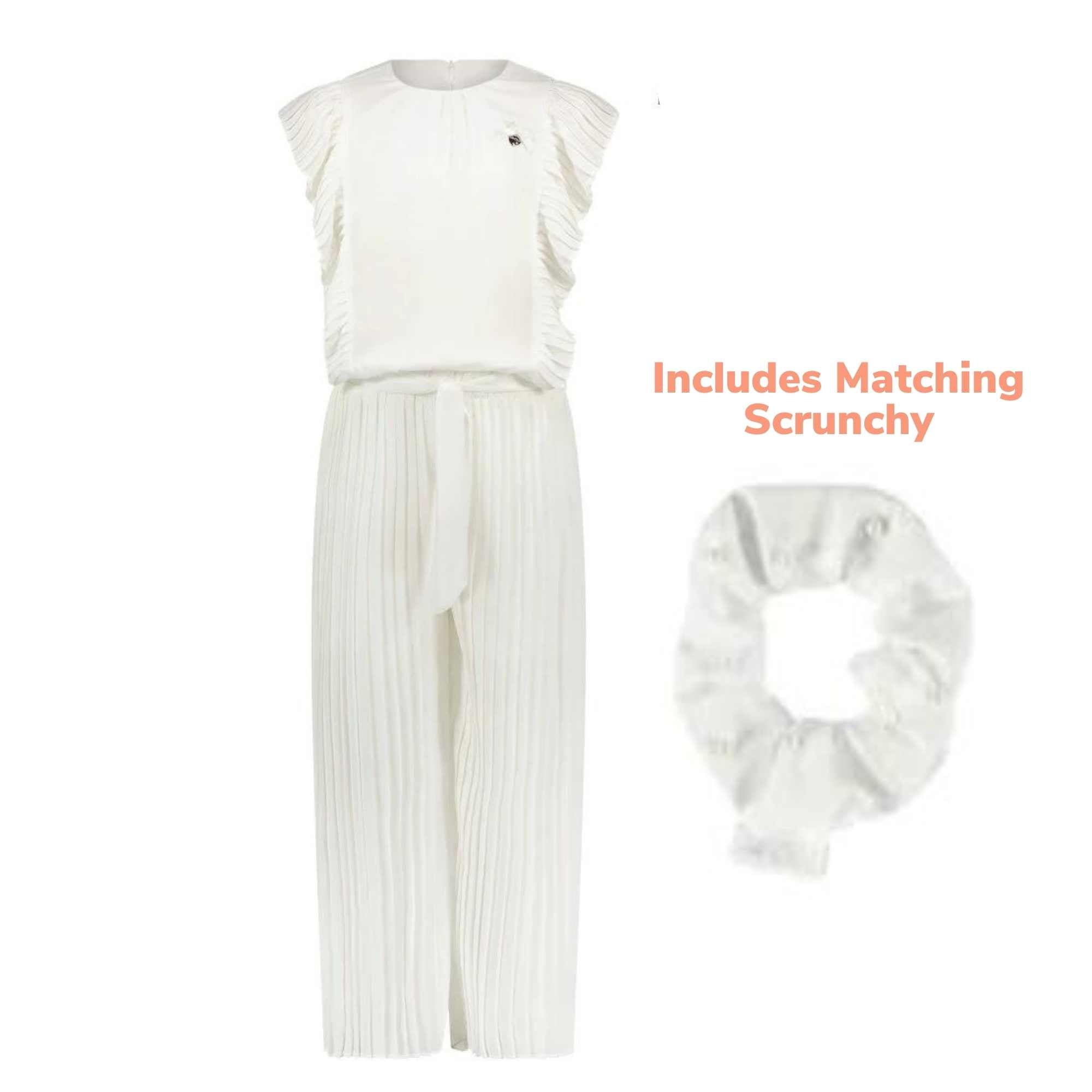 Le Chic Kyrsi Ivory Jumpsuit & Scrunchie Set