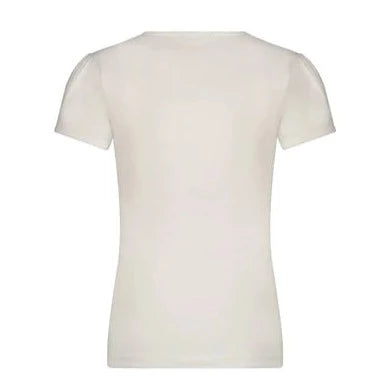 Le Chic Nommy Girls Ivory Butterfly T-shirt From Back