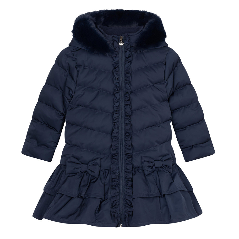 A Dee Girls Becky BTS Navy Padded Jacket With Bow Pockets